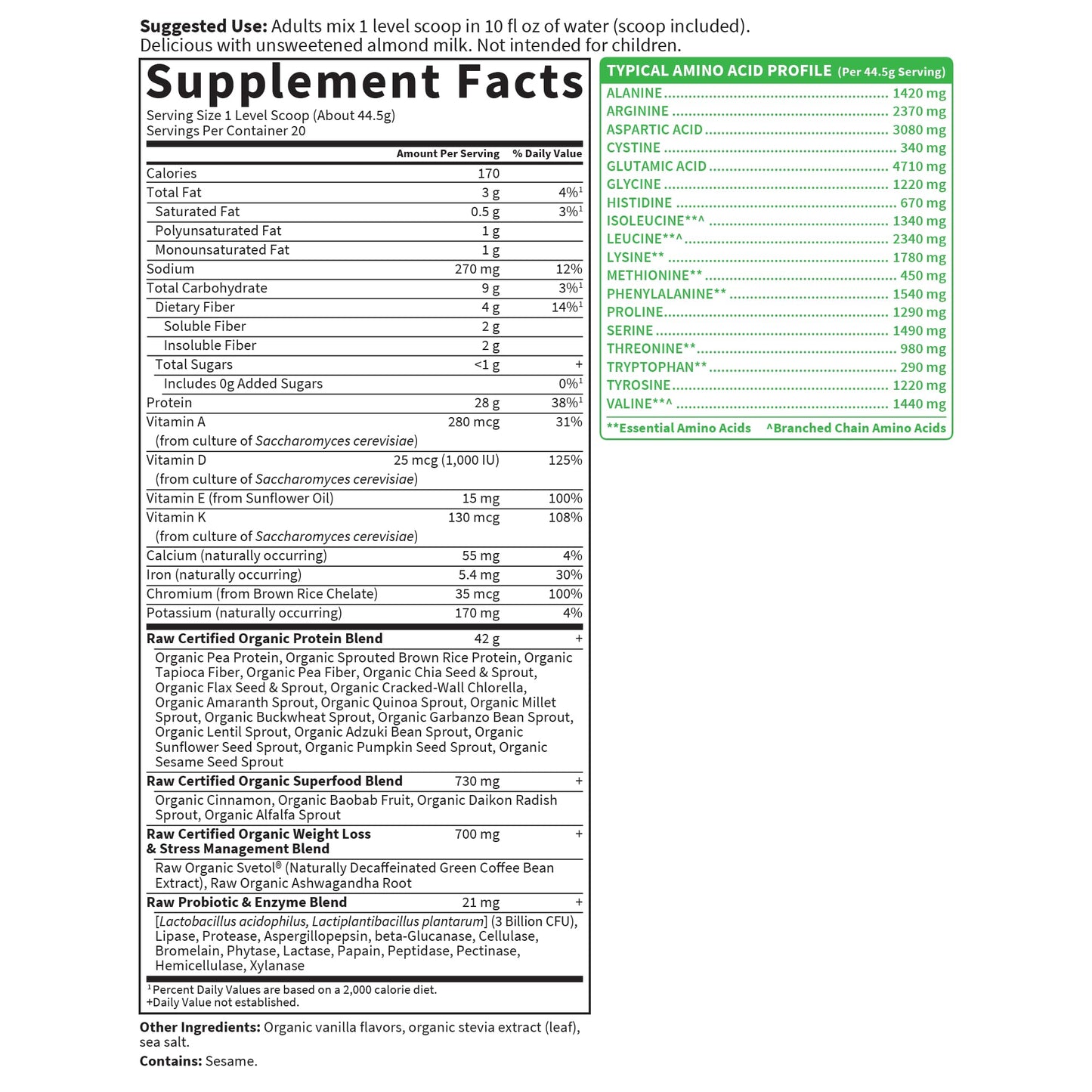 Garden of Life Raw Organic Fit Original Flavor Vegan Protein Powder, 1.96 lb