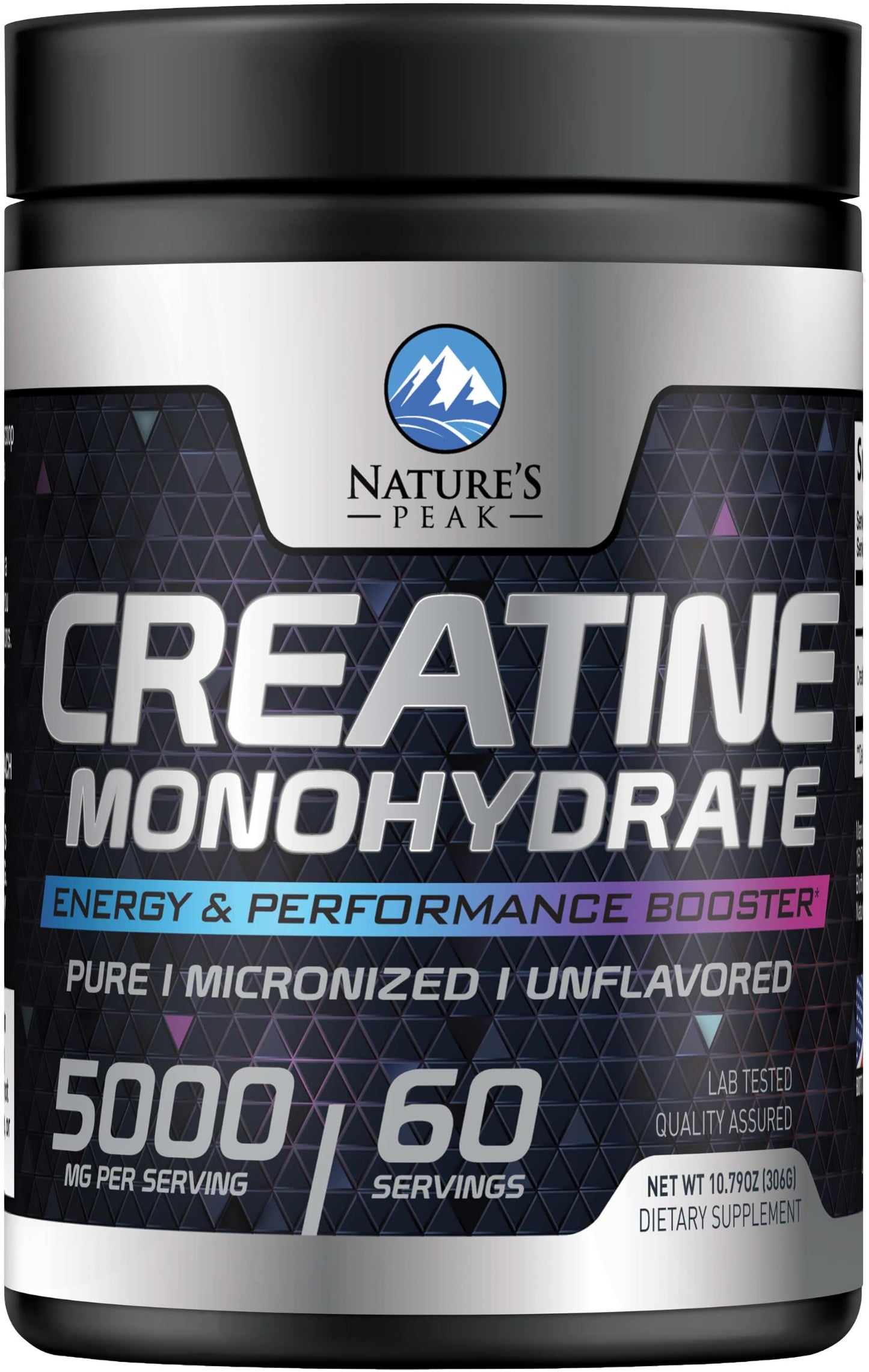 Nature's Peak Creatine Monohydrate 5000mg Per Serving Powder, 10.6 oz