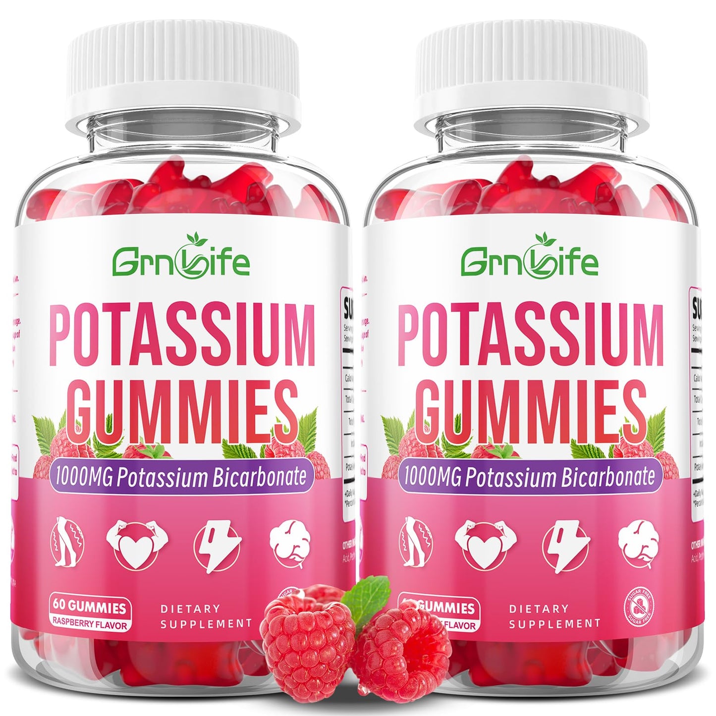 GrnLife Potassium Gummies 1000mg, 120 Count
