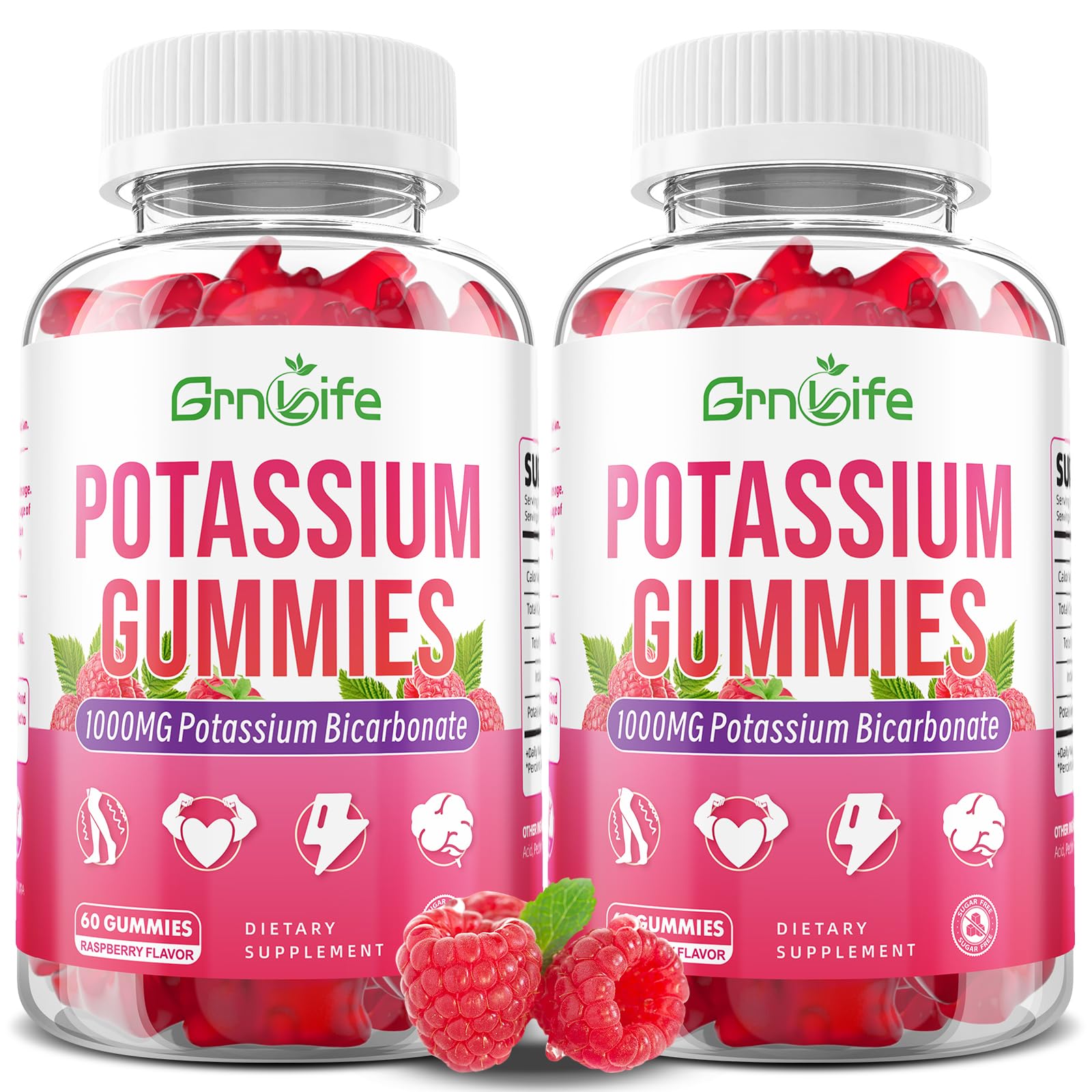 GrnLife Potassium Gummies 1000mg, 120 Count