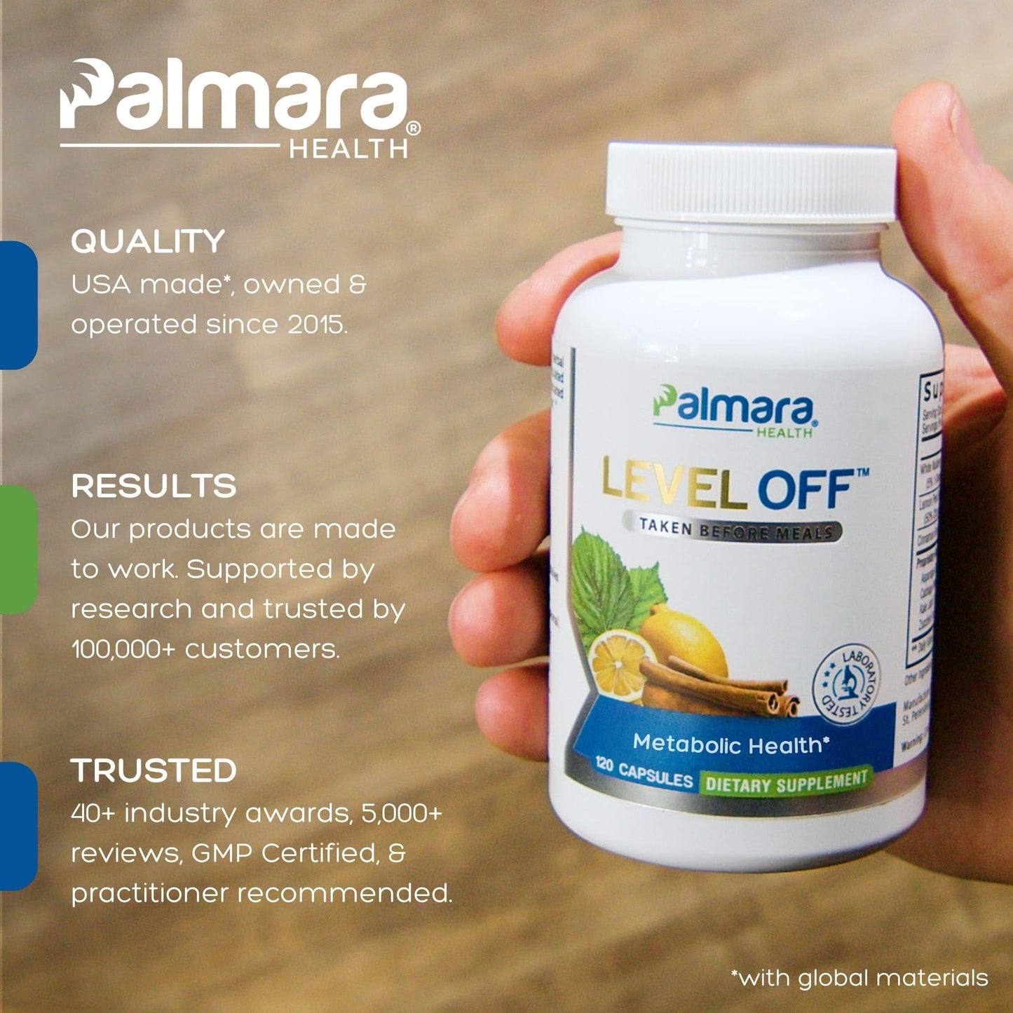 Palmara Health Level Off Anti Spike Formula Glucose Supplement 120 Capsules