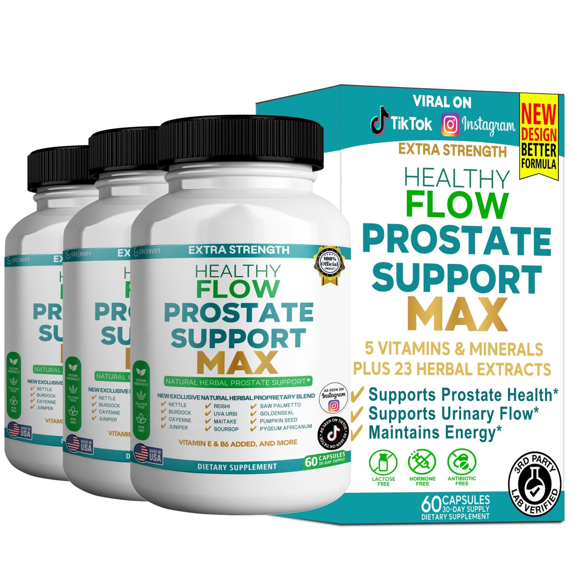 GREENVIFY Healthy Flow Prostate Support Max Capsules 60 Count