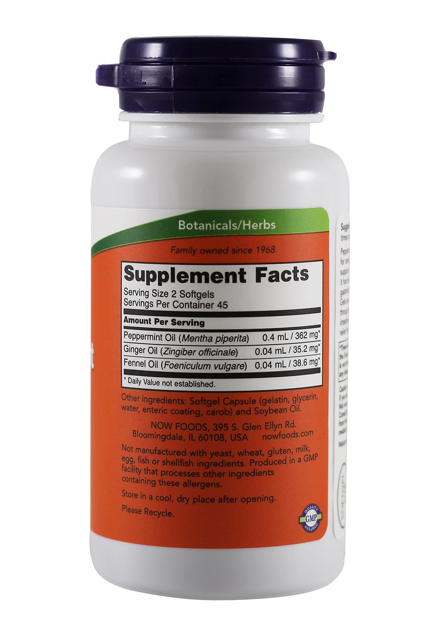 NOW Foods Peppermint Gels Softgels, 270 Softgels