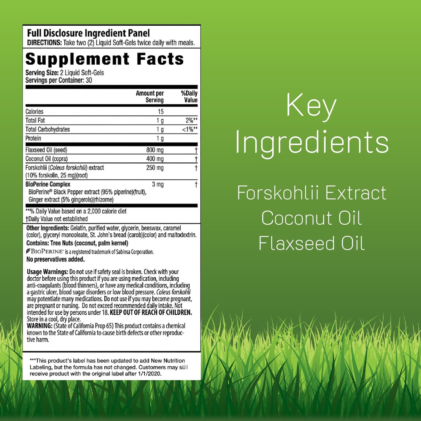 Irwin Naturals Forskolin Fat Loss Diet Supplement Softgels, 60 Count
