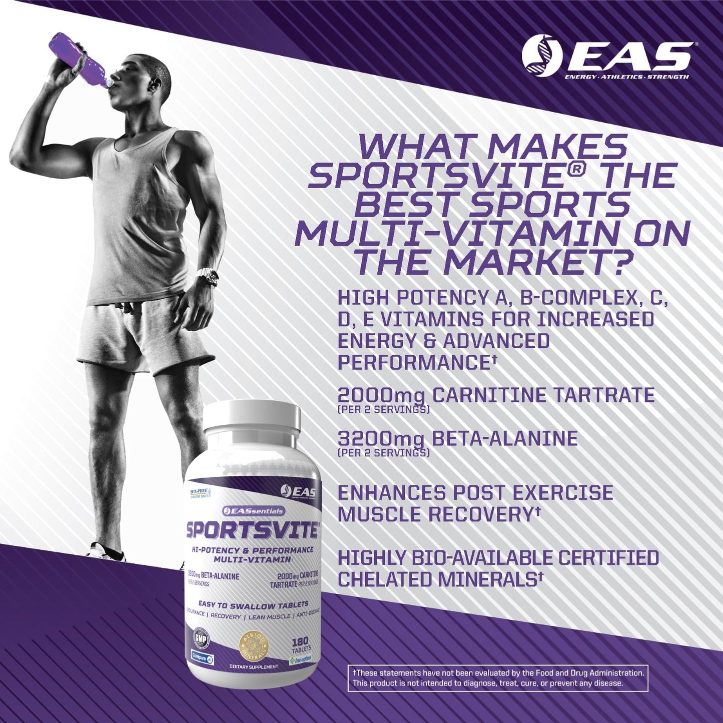 EAS SportsVite High Potency Multivitamin for Athletes 180 Tablets