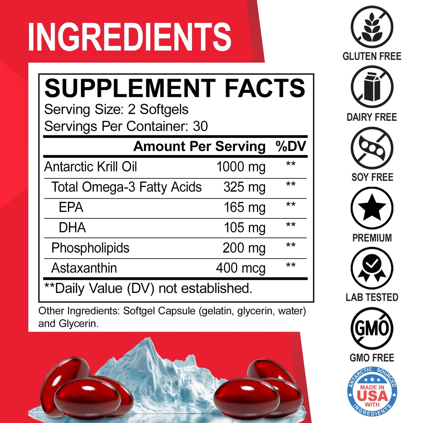 DR. BO Krill Oil Omega-3 Softgels, 60 Count