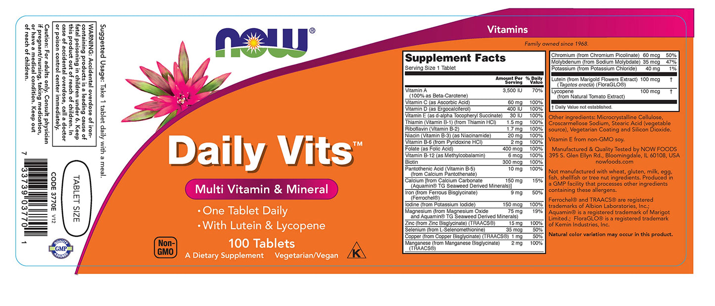 NOW Foods Daily Vits Capsule 1 Count