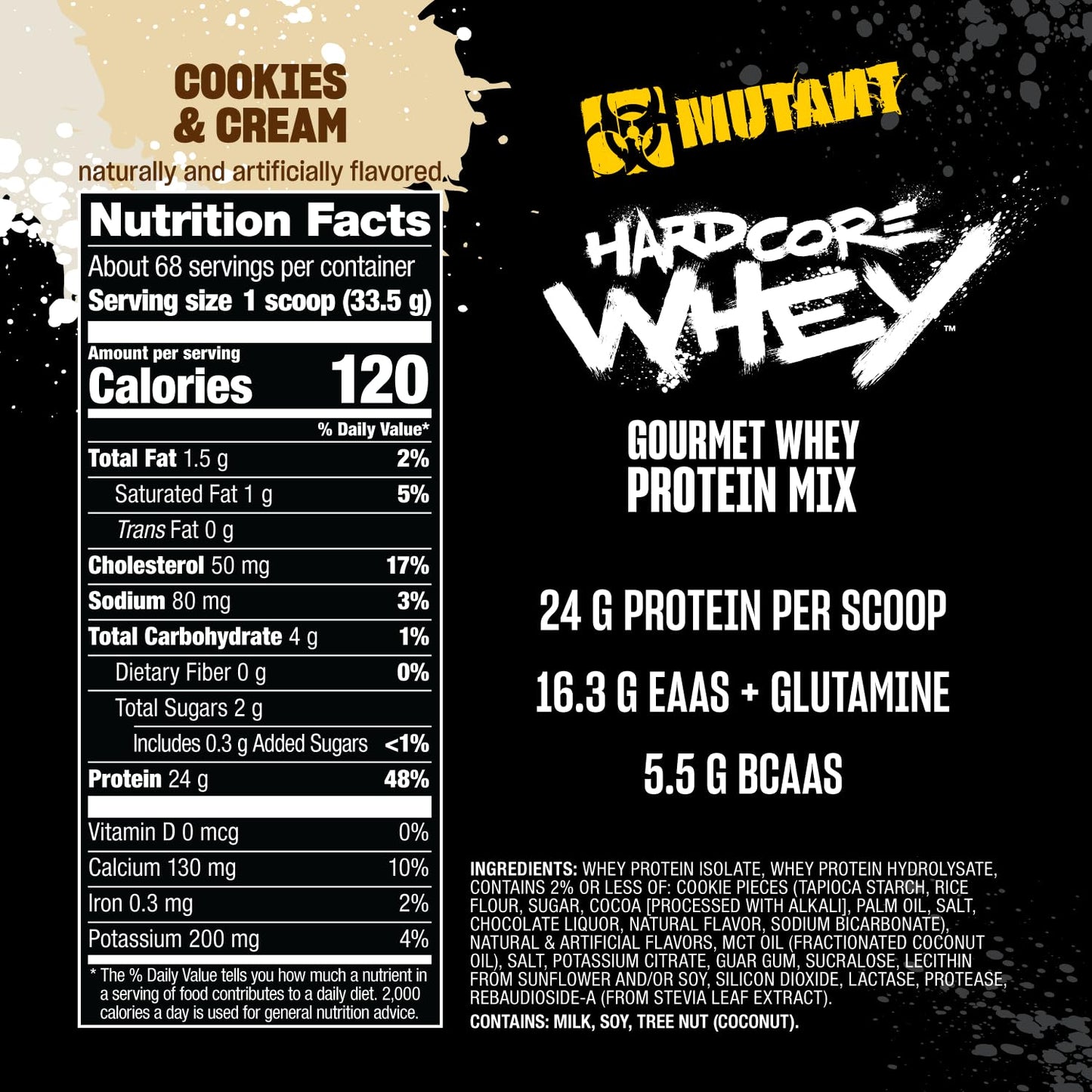 Mutant Hardcore Whey Protein Powder, 80 Servings