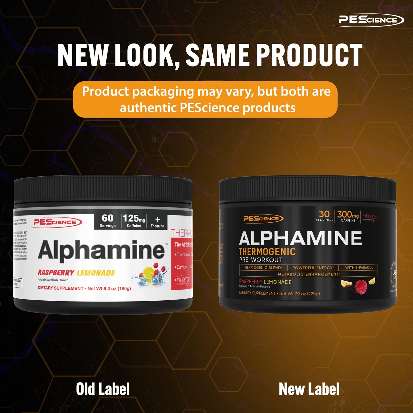 PEScience Alphamine Thermogenic Pre-Workout with L-Carnitine Raspberry Lemonade Powder 6.13 Ounce