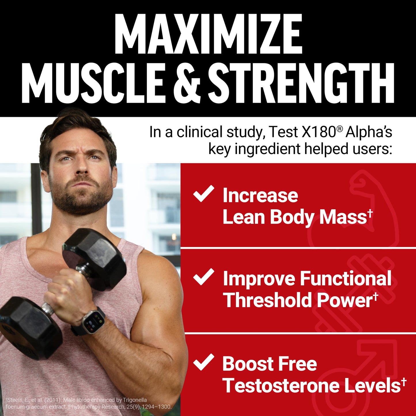 Force Factor Test X180 Alpha Capsule, 360 Capsules