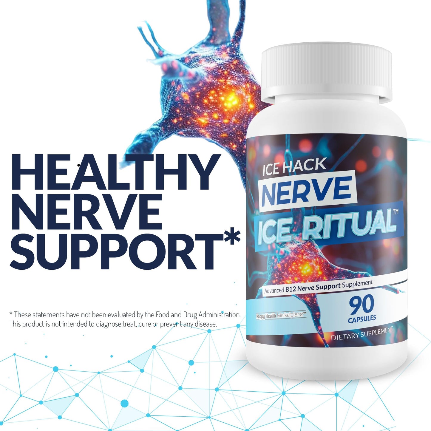 Happy Health Marketplace Vitamin B-Complex Nerve Support Capsule 90 Count