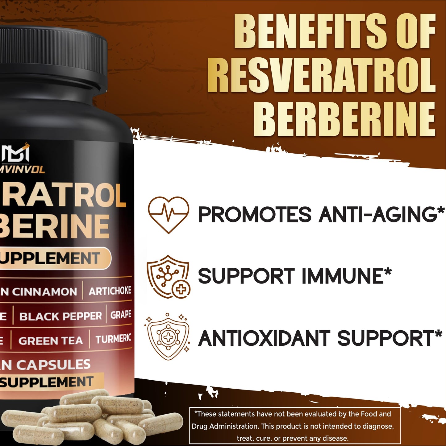 BMVINVOL Resveratrol Supplement Capsule, 60 Capsules