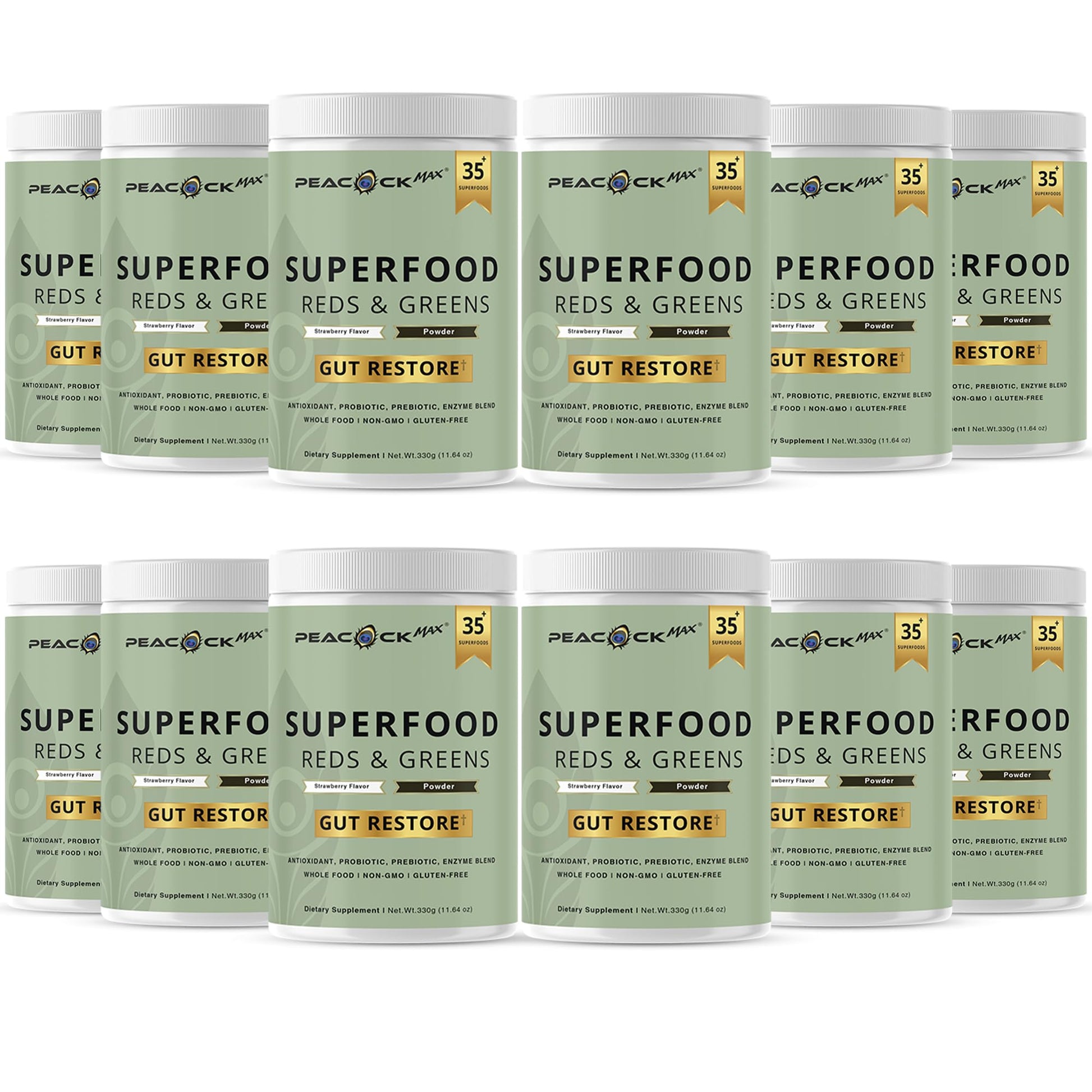 Peacock Max Superfood Reds & Greens Powder, 139.68 oz