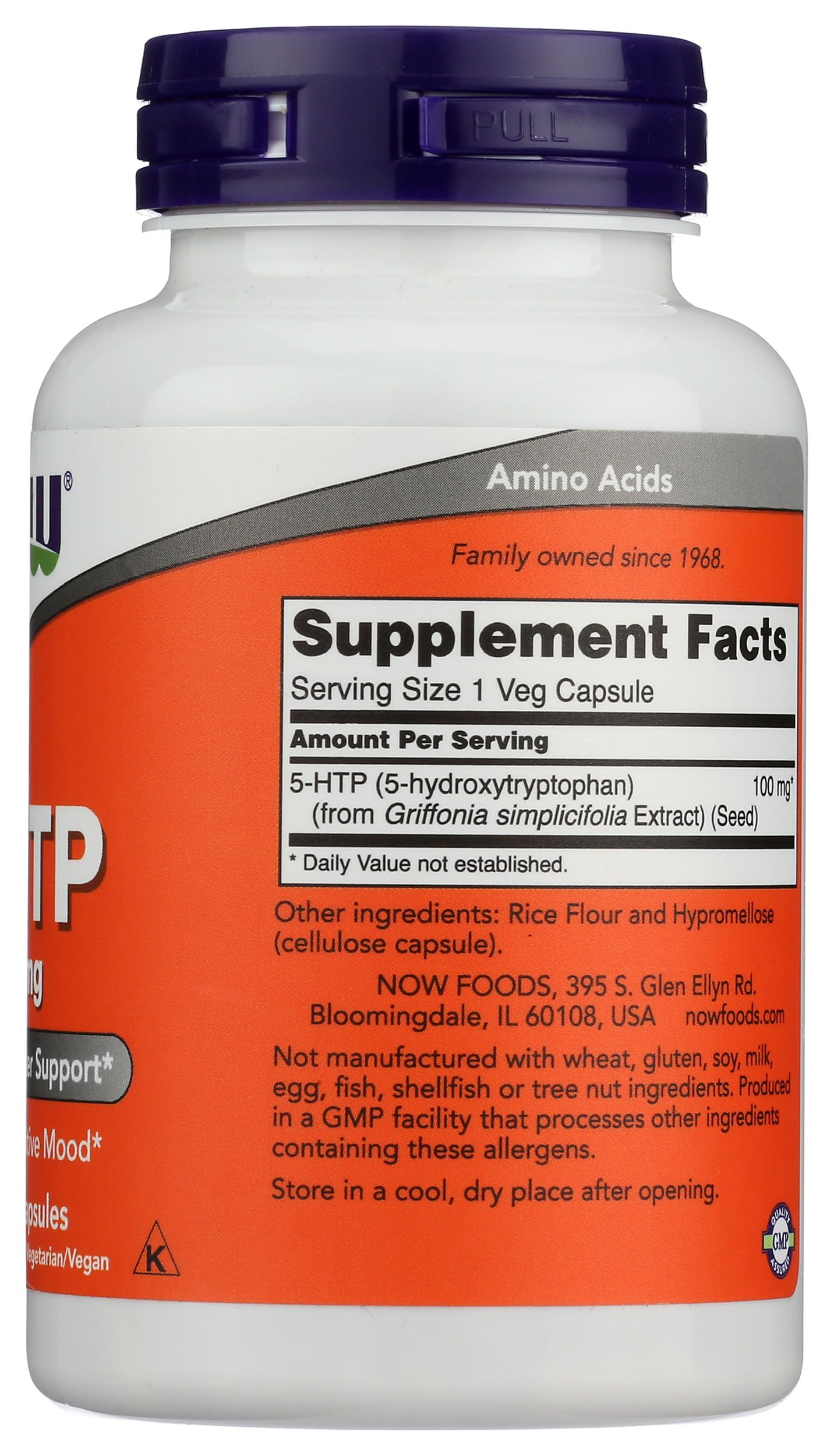 NOW Foods 5-HTP 100 mg Capsule, 120 Count