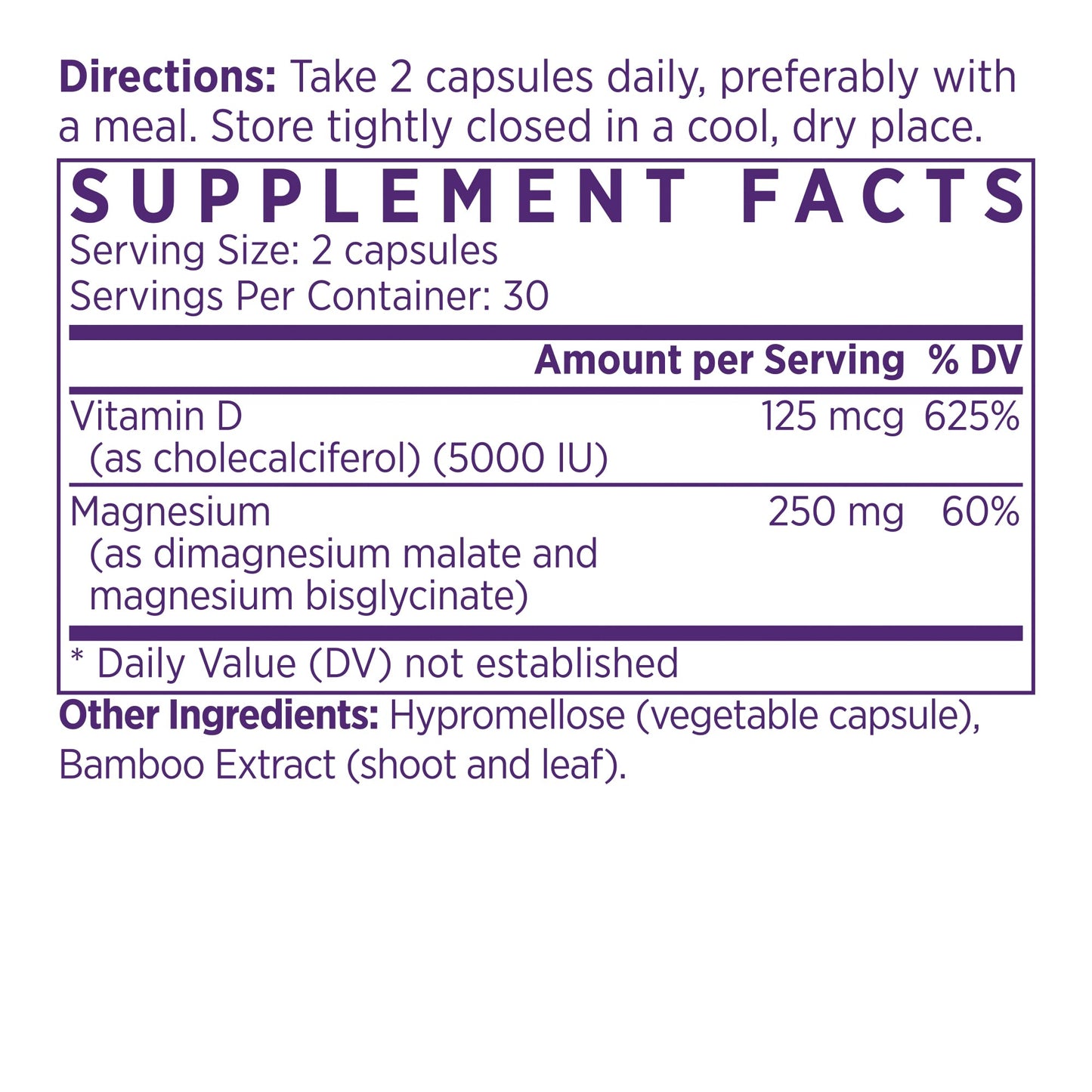 NAOMI Activated Vitamin D3 5000 IU + Magnesium 250mg Capsule, 60 Count