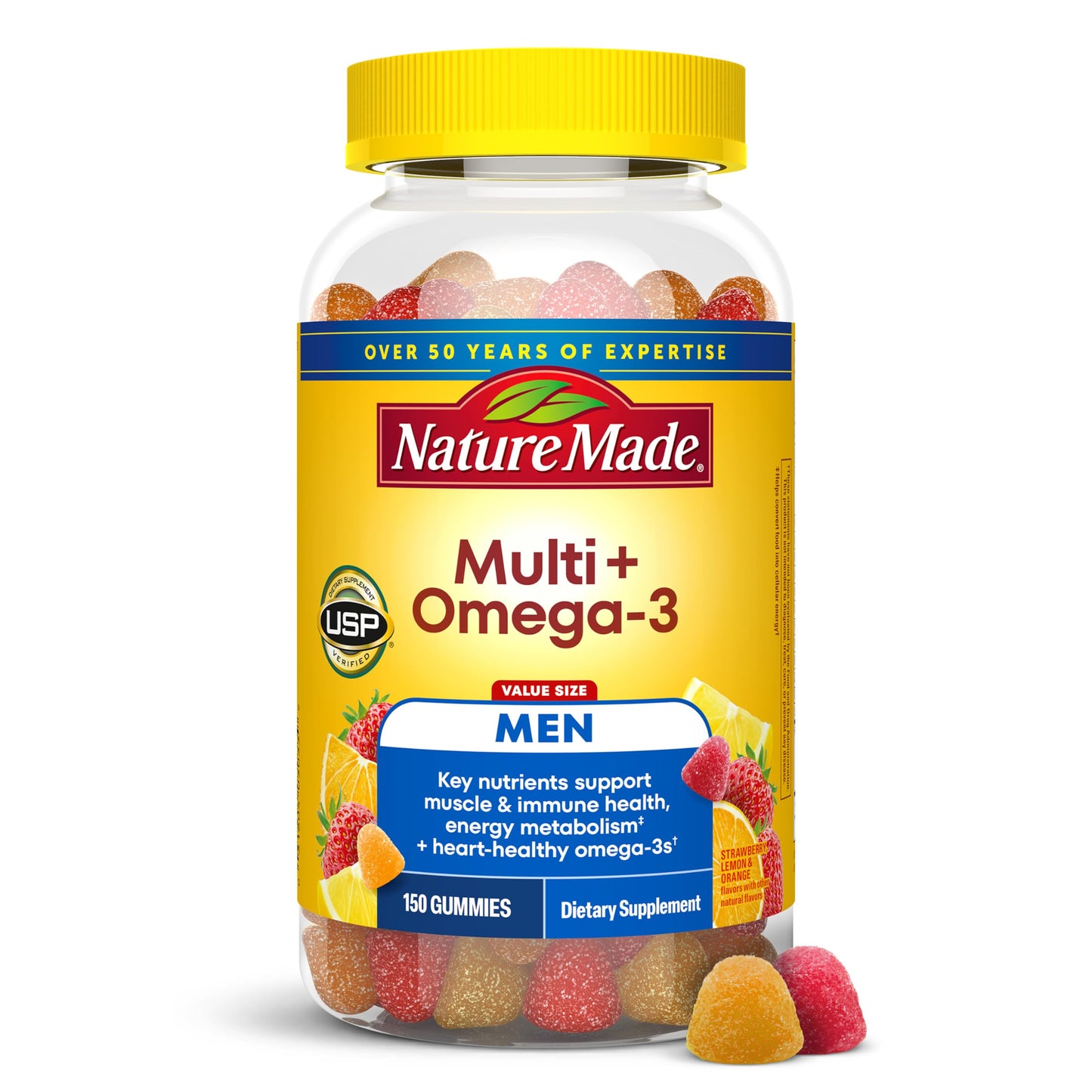 Nature Made Men's Multivitamin Gummies with Omega-3, 150 Gummies