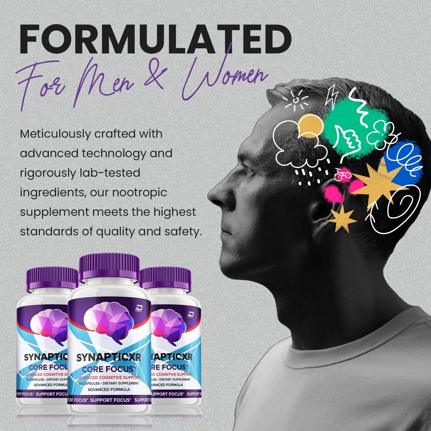 Indelo SynapticXR Brain Supplement Capsules 300 Capsules