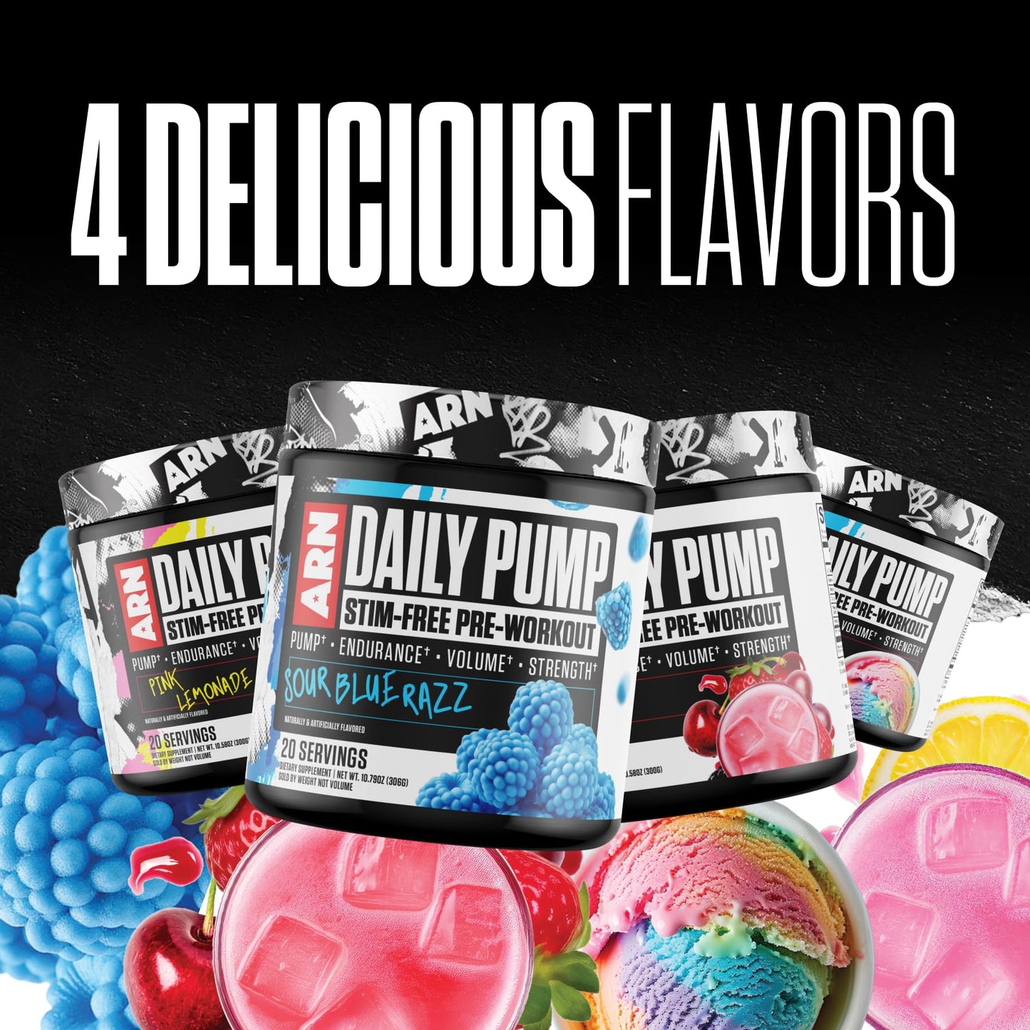 Arms Race Nutrition Daily Pump STIM-Free Pre-Workout Powder 10
