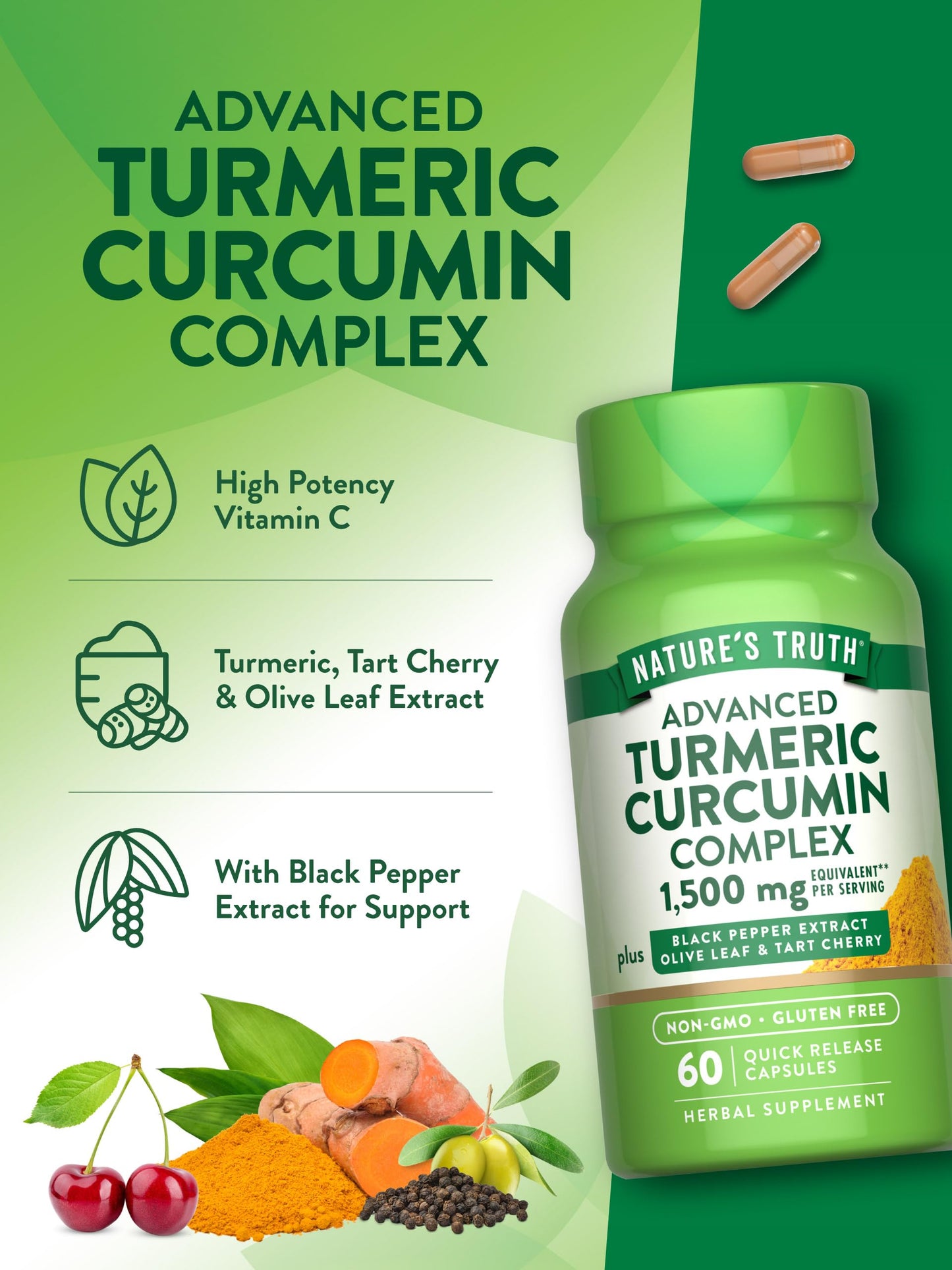 Nature's Truth Turmeric Curcumin 60 Capsules