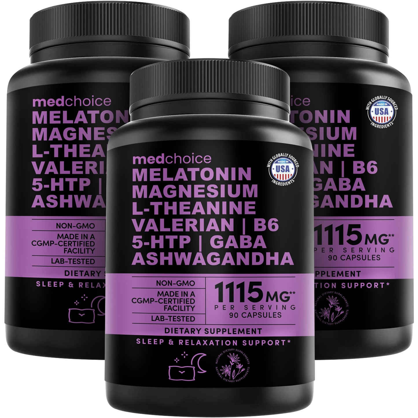 MEDCHOICE 12-in-1 Melatonin Sleep Capsules, 270 Capsules