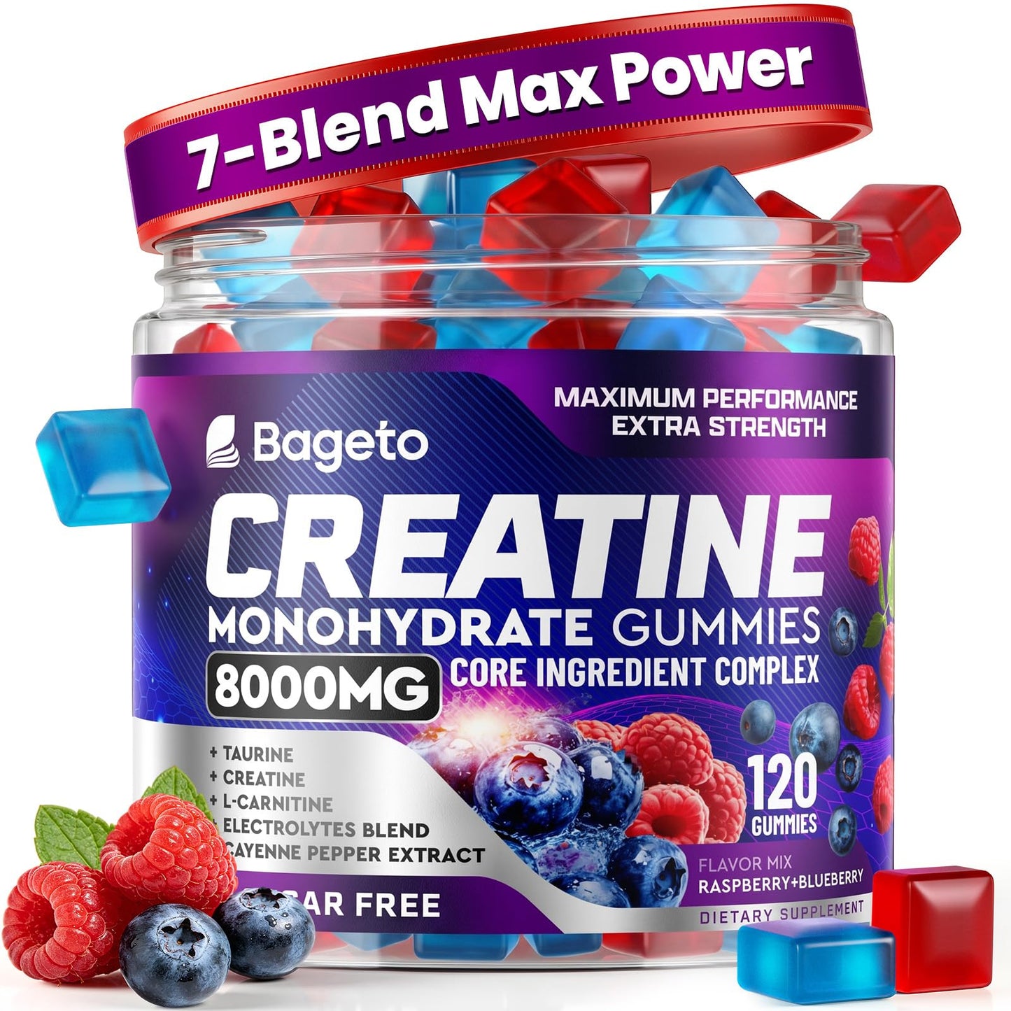 Bageto Creatine Monohydrate Gummies Gummy 120 Count