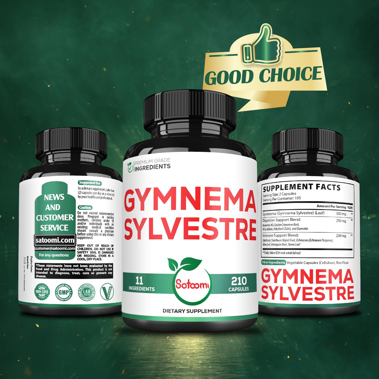 Satoomi Gymnema Sylvestre 1000mg Capsule 210 Count