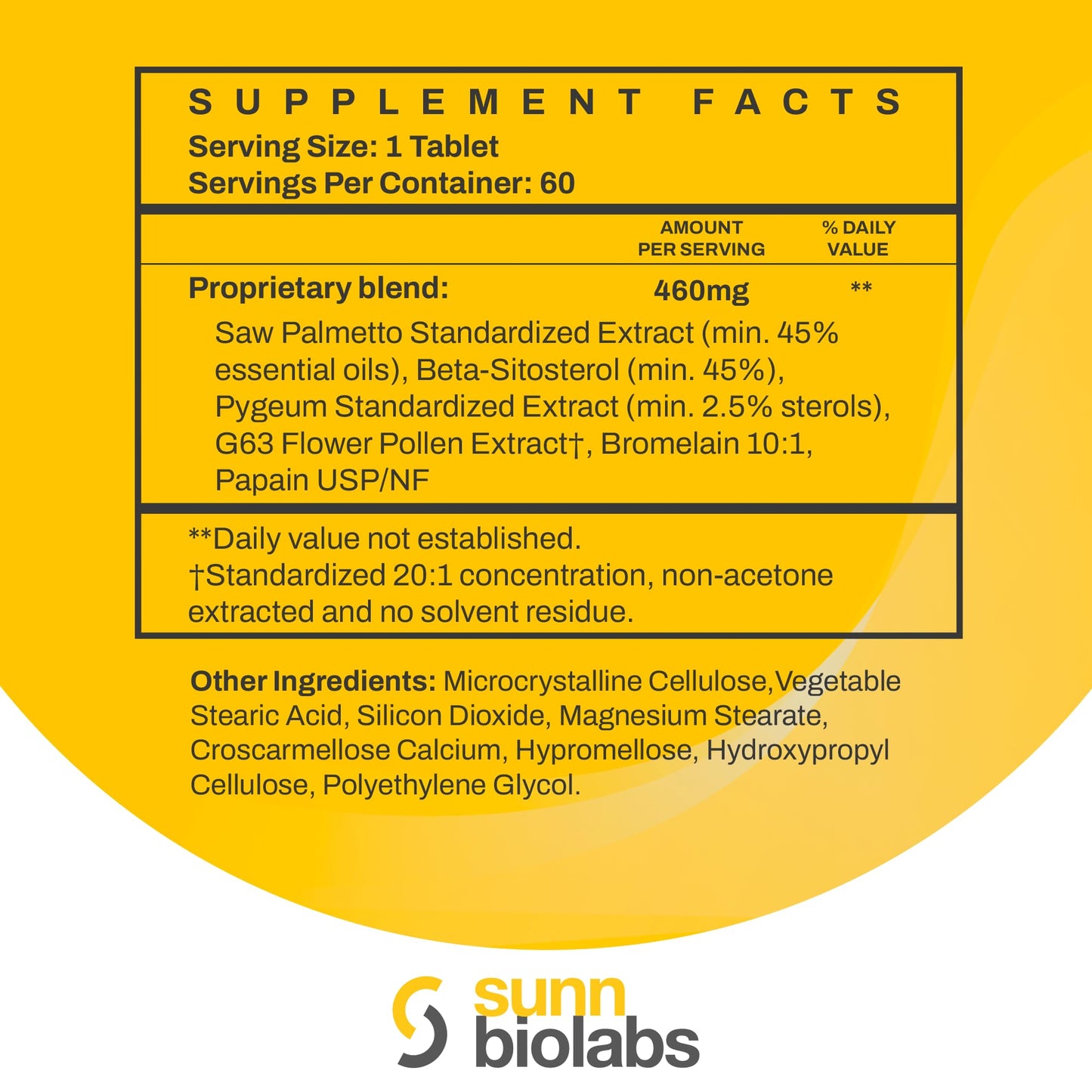 SUNN BIOLABS Qmax Prostate with Premium Saw Palmetto, 60 Tablets