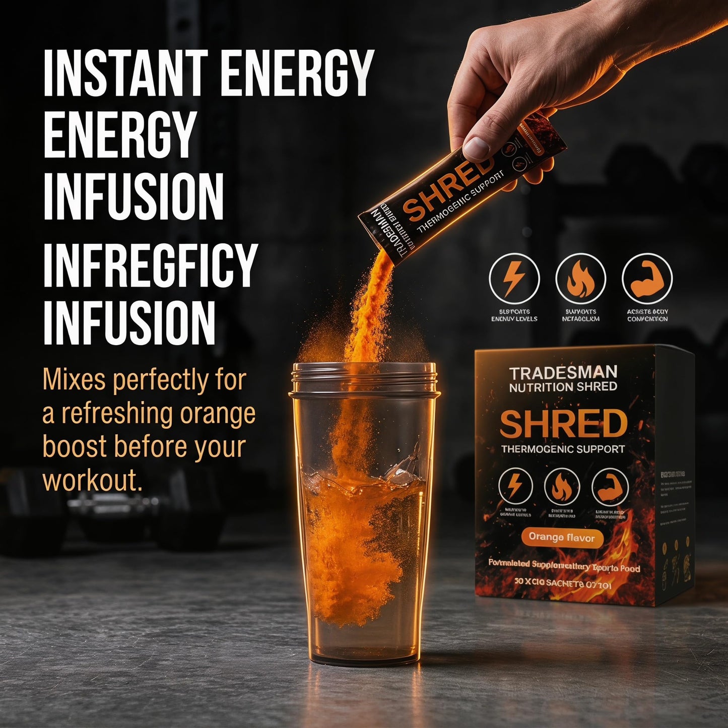 Tradesman Nutrition Shred Thermogenic Protein Powder 30 Sachets