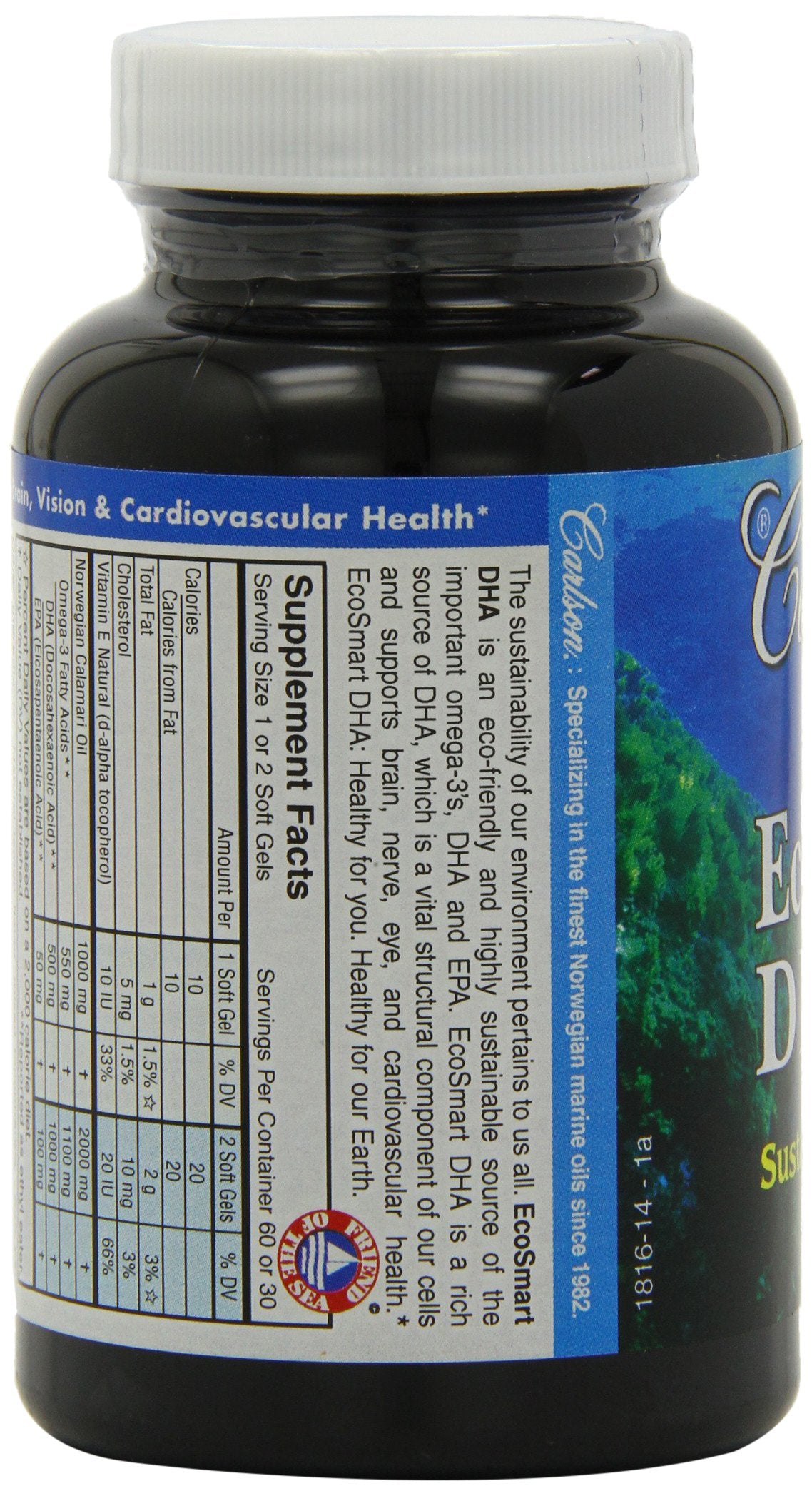 Carlson Ecosmart DHA 500 Mg Mineral Supplement Softgels, 80 Count