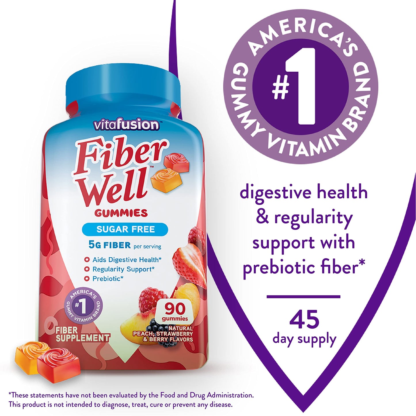 Lil Critters Fiber Daily Gummy Supplement for Kids, 90 Gummies