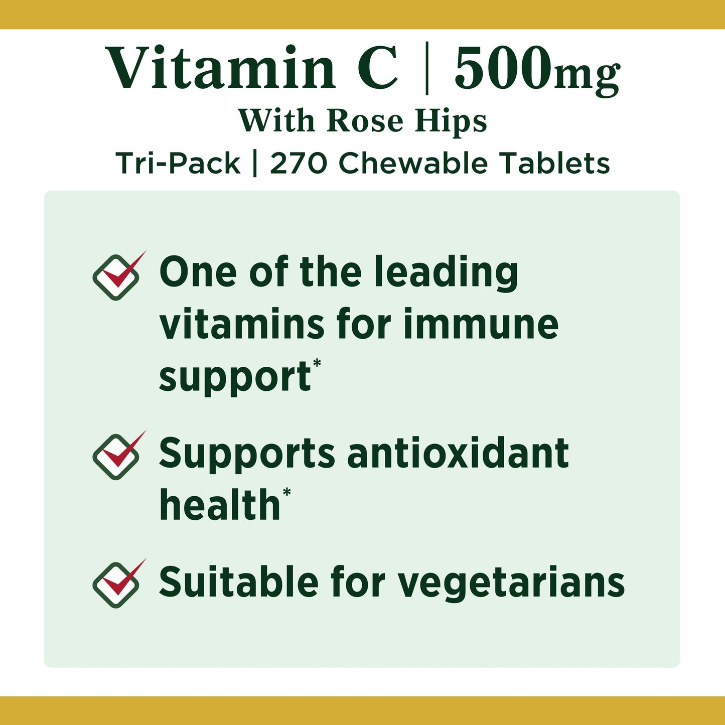 Nature's Bounty Vitamin C Supplement with Rose Hips Tablets 270
