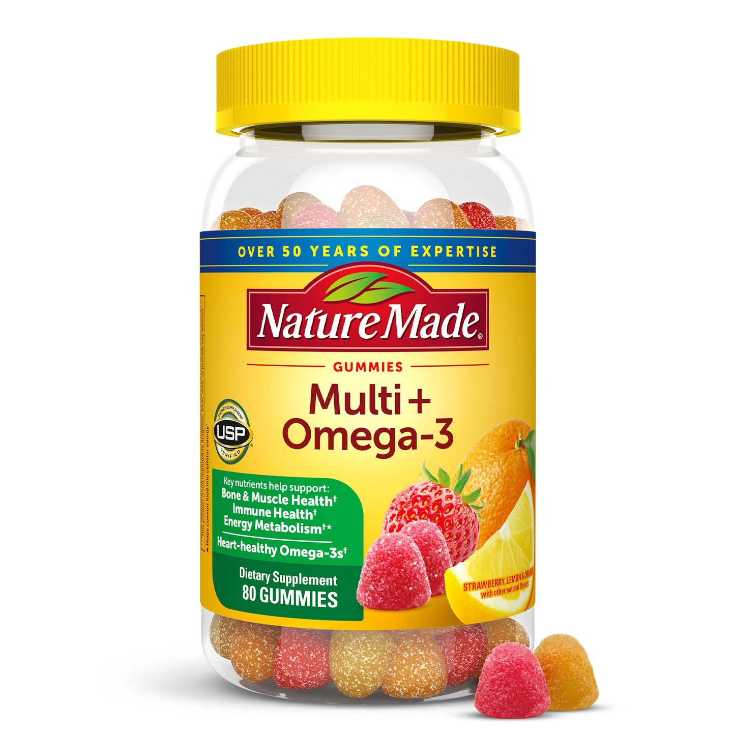 Nature Made Multivitamin + Omega-3 Gummies, 80 Count