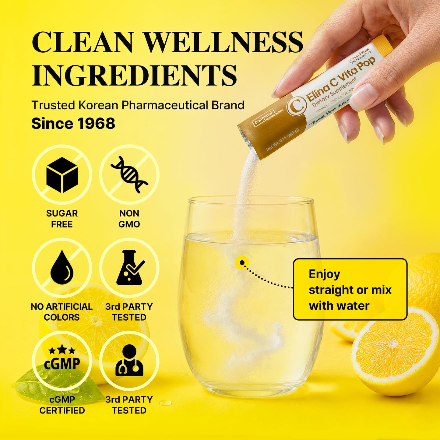 DONGKOOK Vita Pop Korean Vitamin C 2000mg Powder, 100 Packets