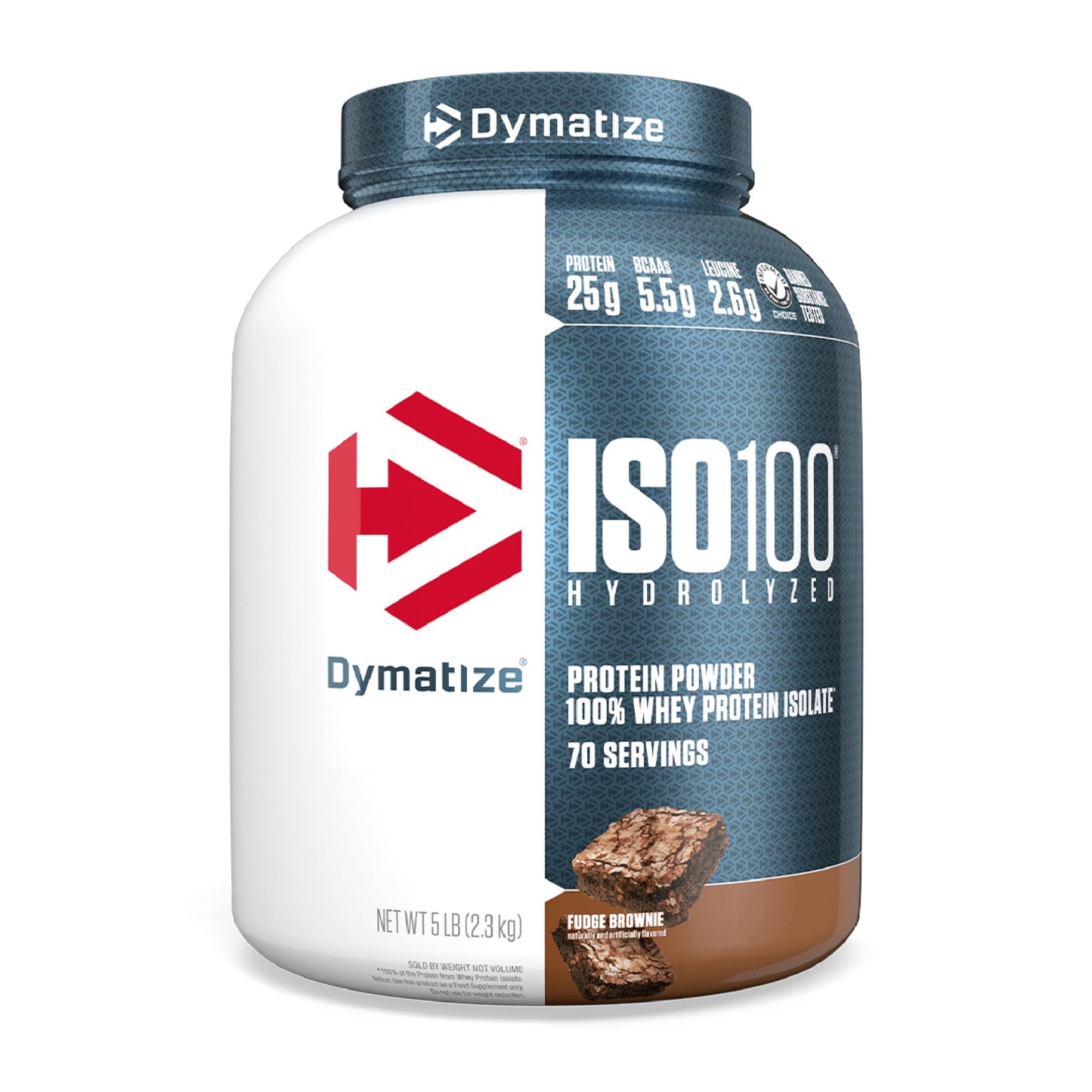 Dymatize ISO100 Whey Protein Isolate Powder, Fudge Brownie, 5 lb, Pack of 1