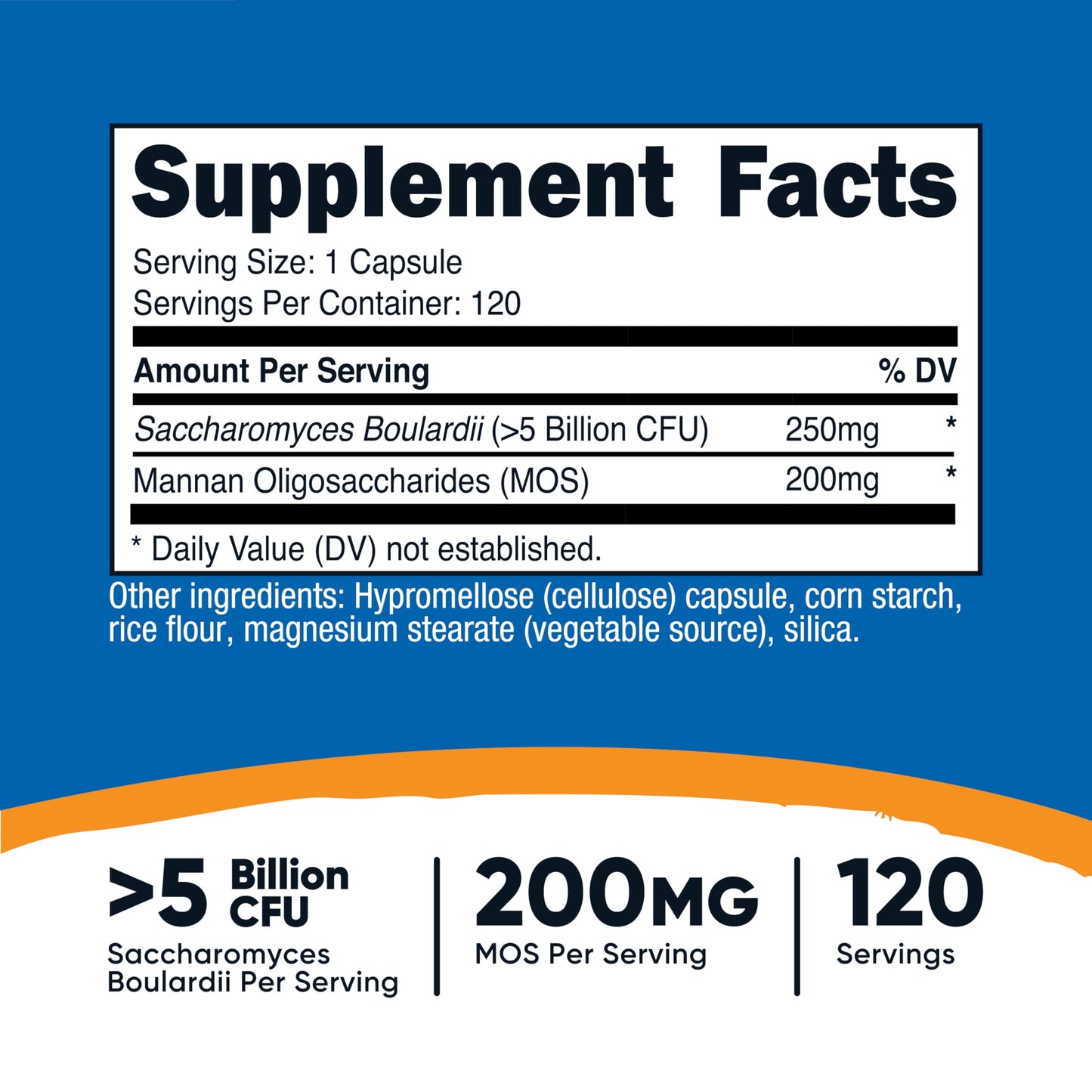 Nutricost Saccharomyces Boulardii + MOS Capsules, 120 Count