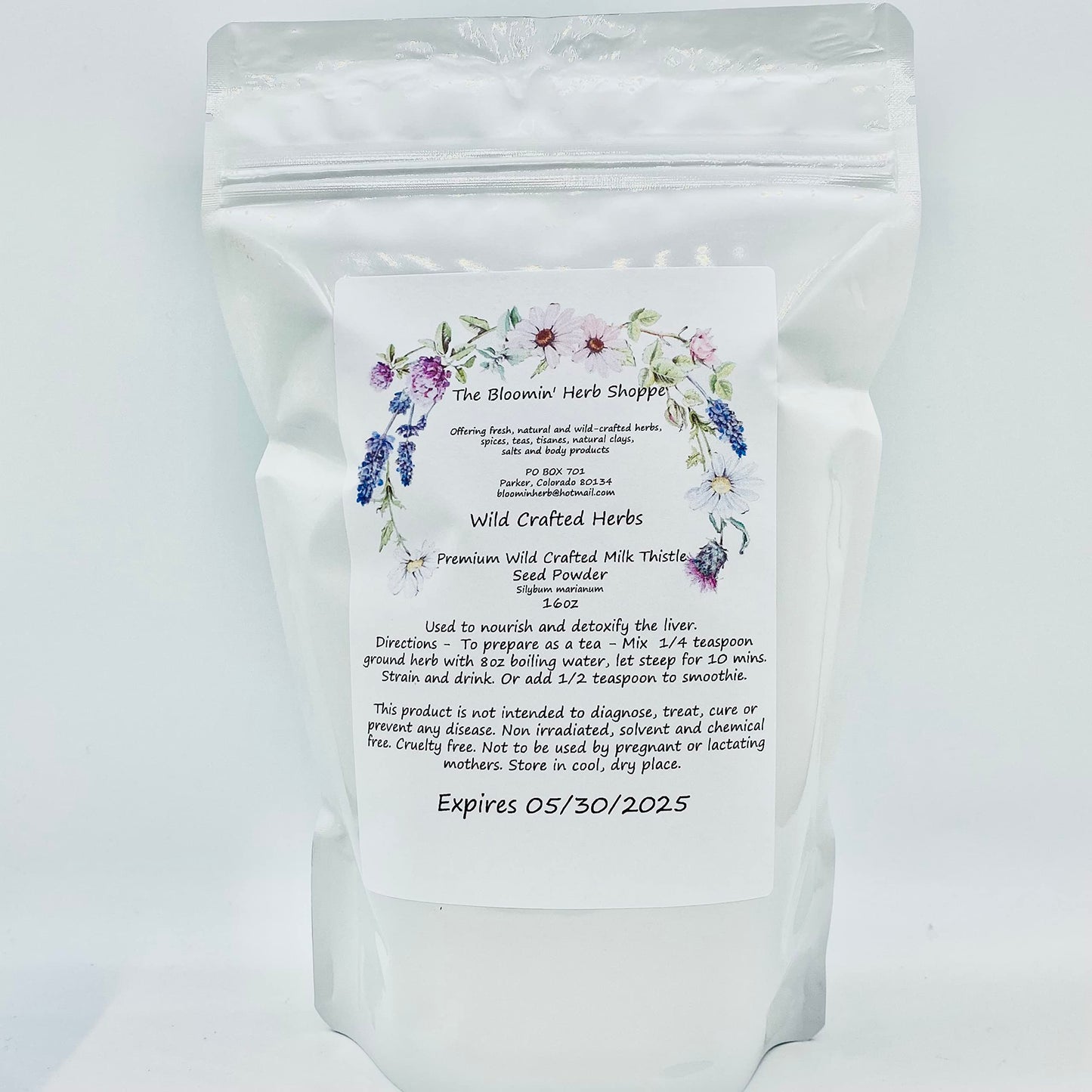 White Label Premium Herbs and Spices Milk Thistle Seed Powder, 16 oz