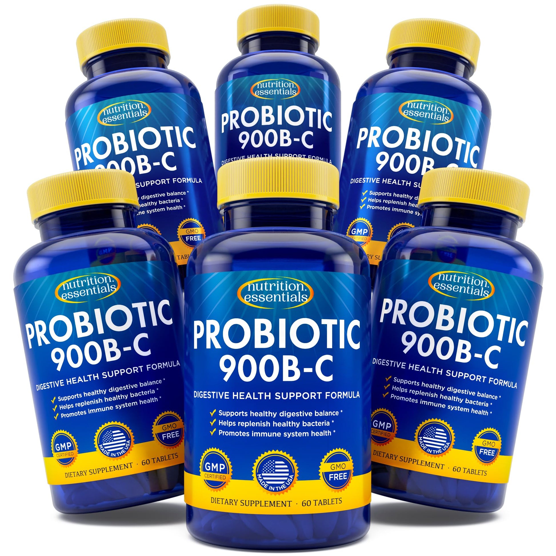Nutrition Essentials Probiotics for Women and Men with Lactase Enzyme & Prebiotic Fiber for Digestive Health, 360 Tablets