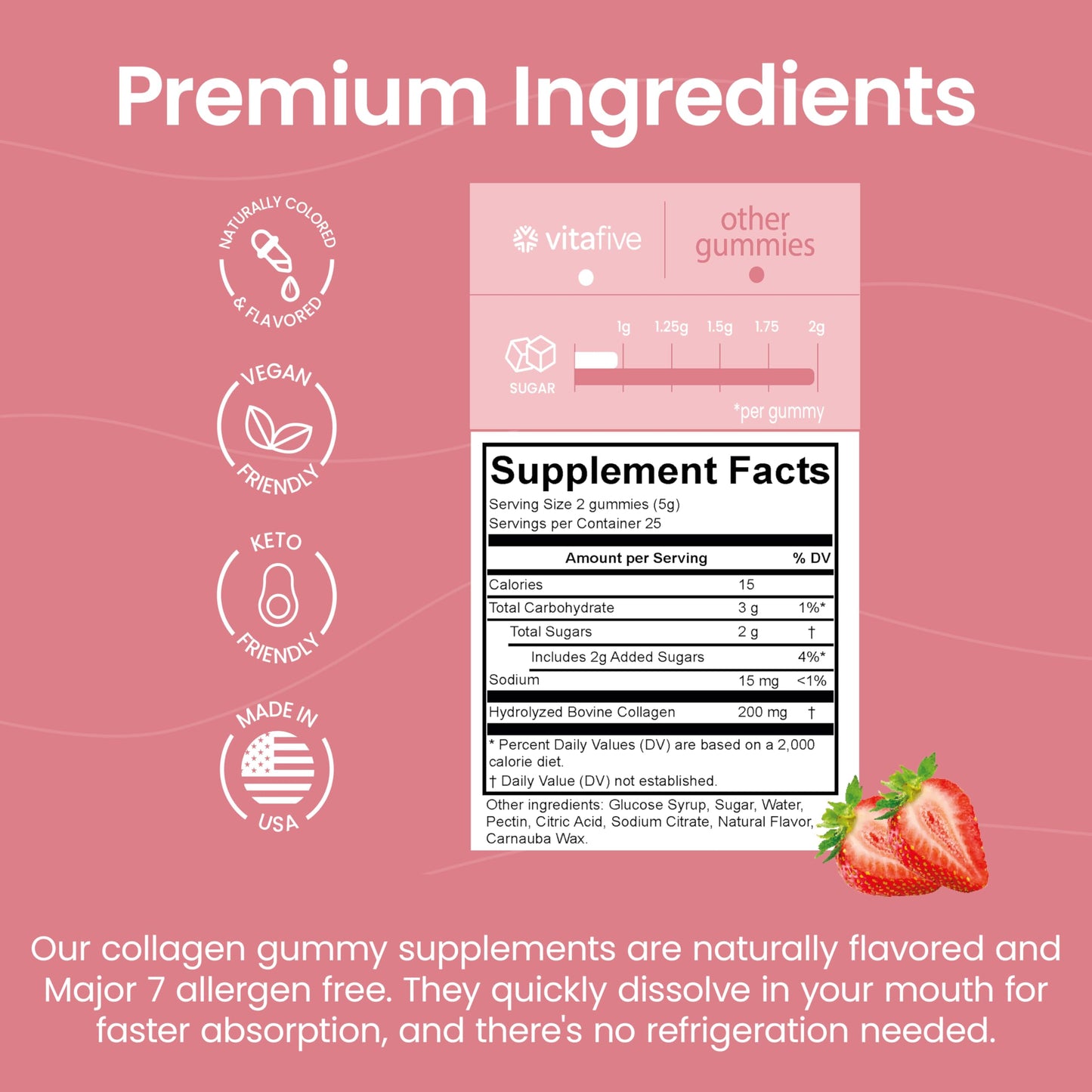 Vitafive Collagen Gummies 50 Count