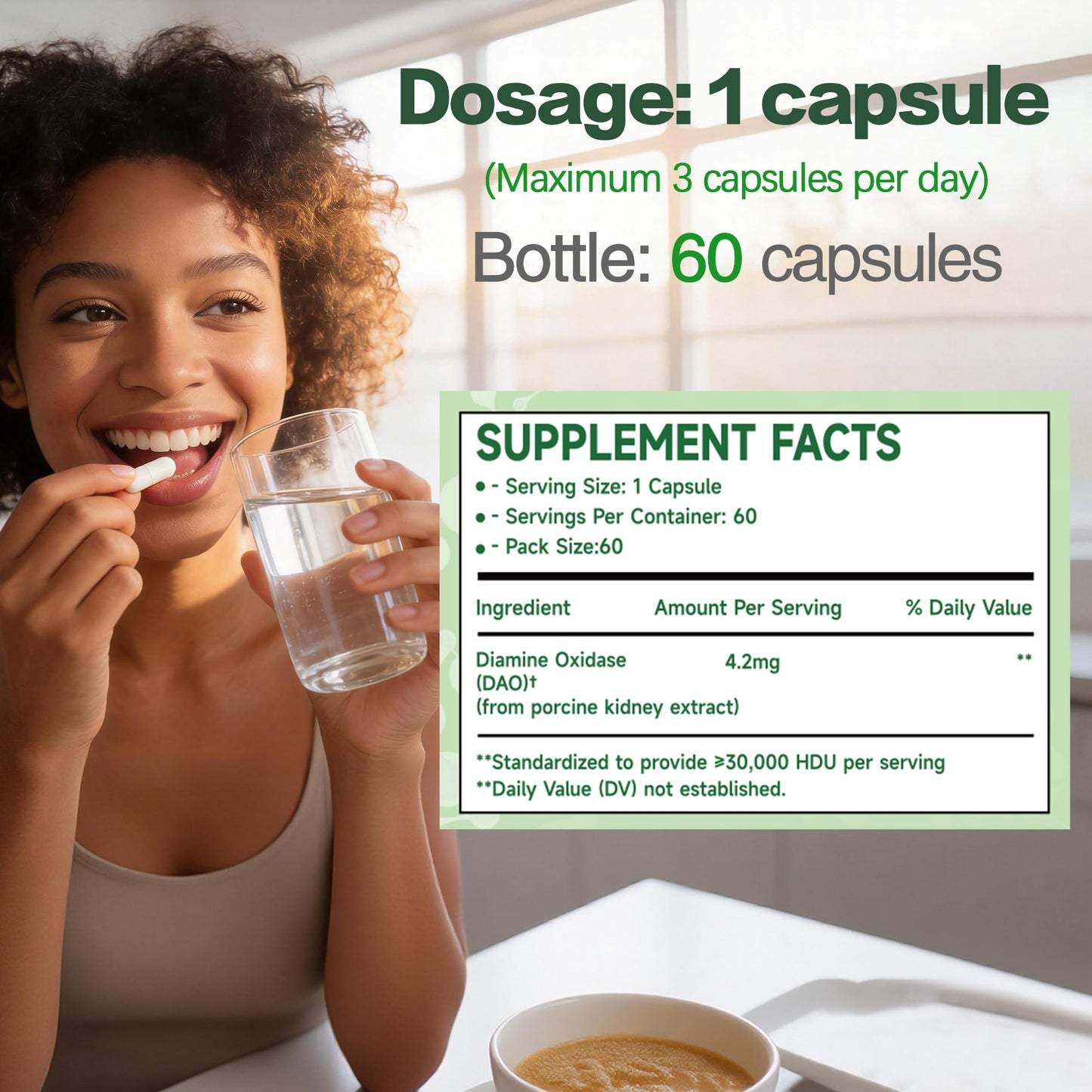 Hekeauo DAO Enzyme Capsules 60
