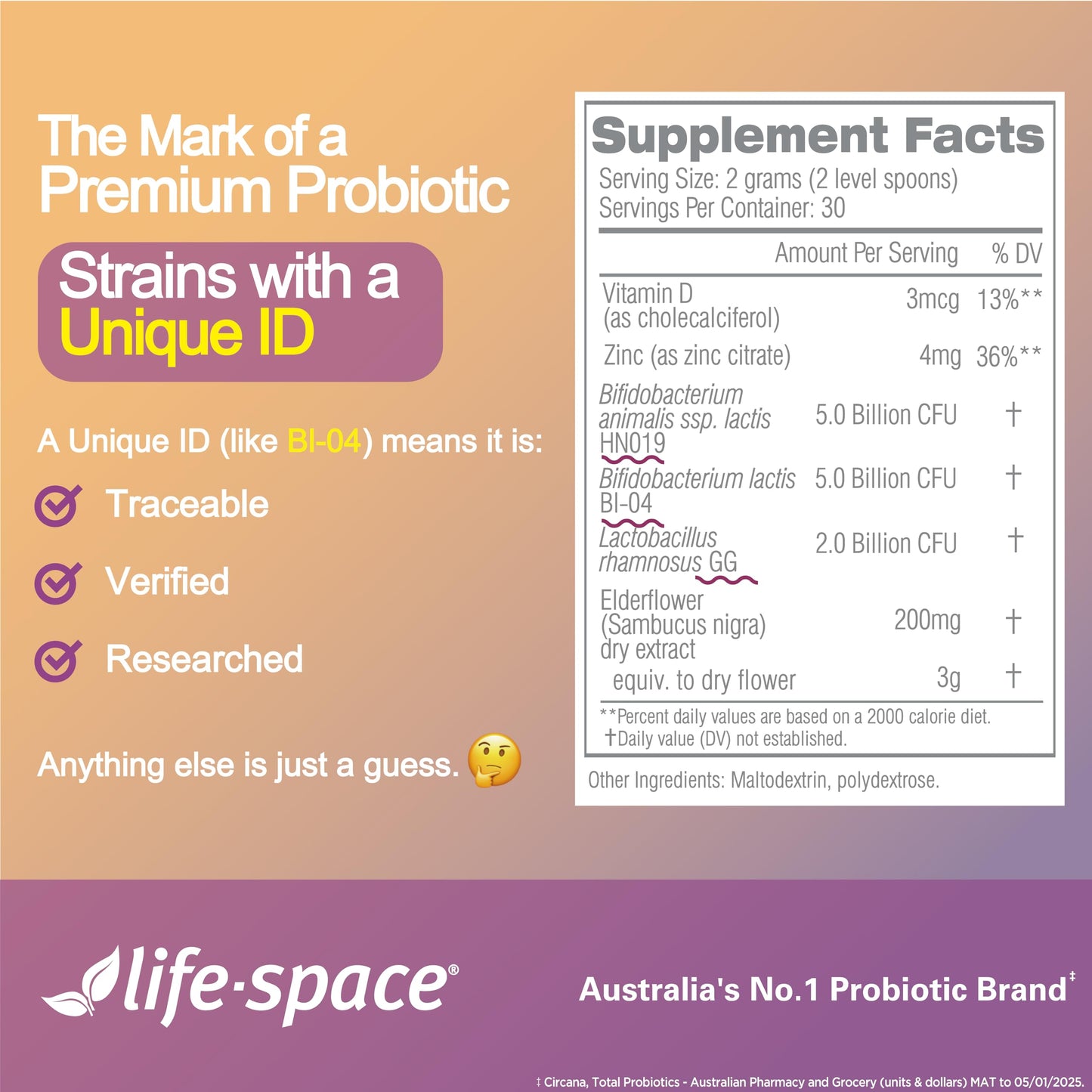 Life-Space Children Immune Support Probiotic Powder, 2.12 oz