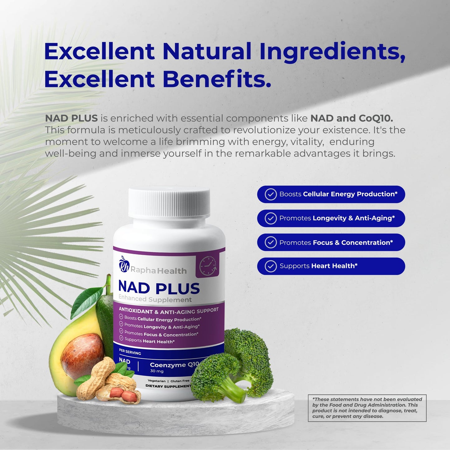 RAPHA HEALTH NAD Capsule 120 Count