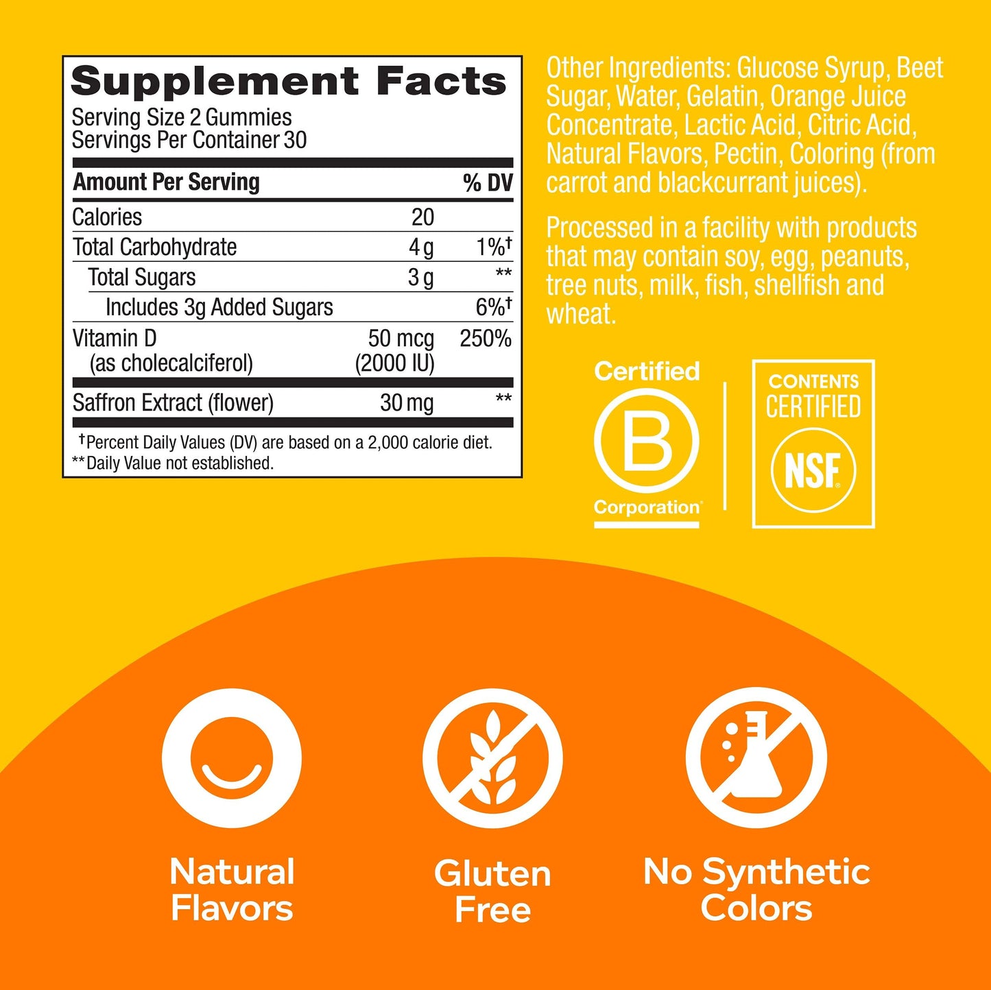 OLLY Hello Happy Gummy Worms Mood Support Gummies, 60 Count