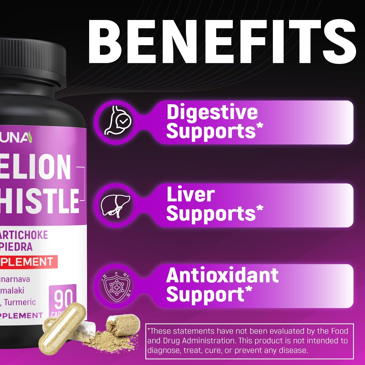 CIVIMUNA Dandelion Root Capsules, 90 Capsules