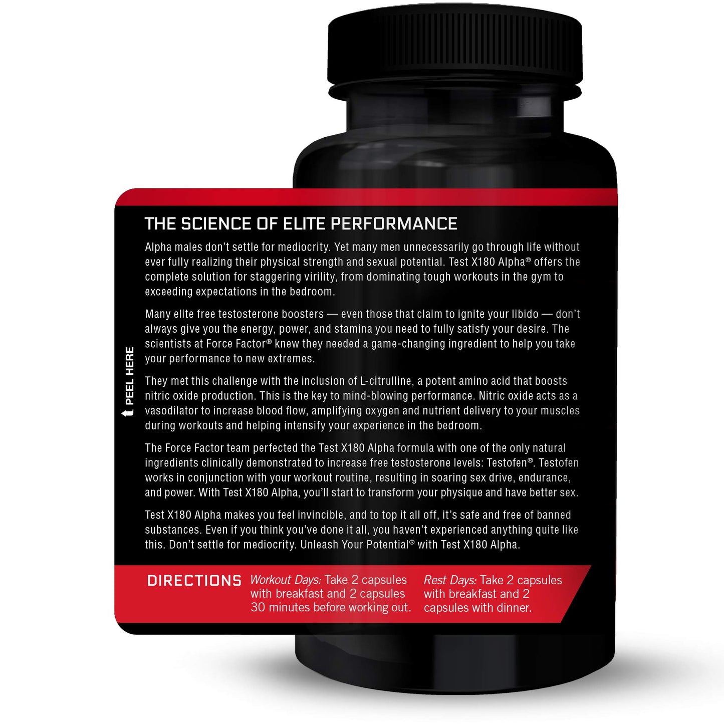 Force Factor Test X180 Alpha Total Testosterone Booster for Men Capsule 60 Count