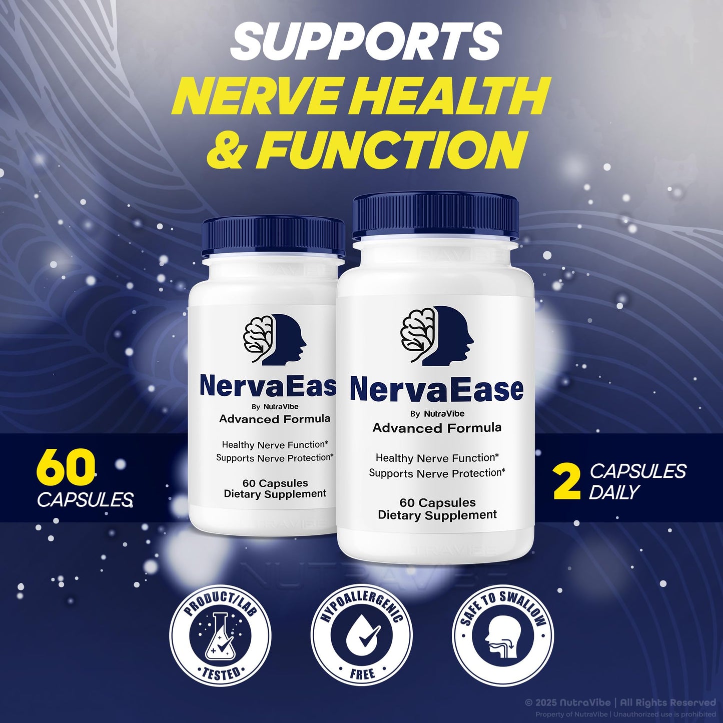 NutraVibe NervaEase Capsules 120 Capsules