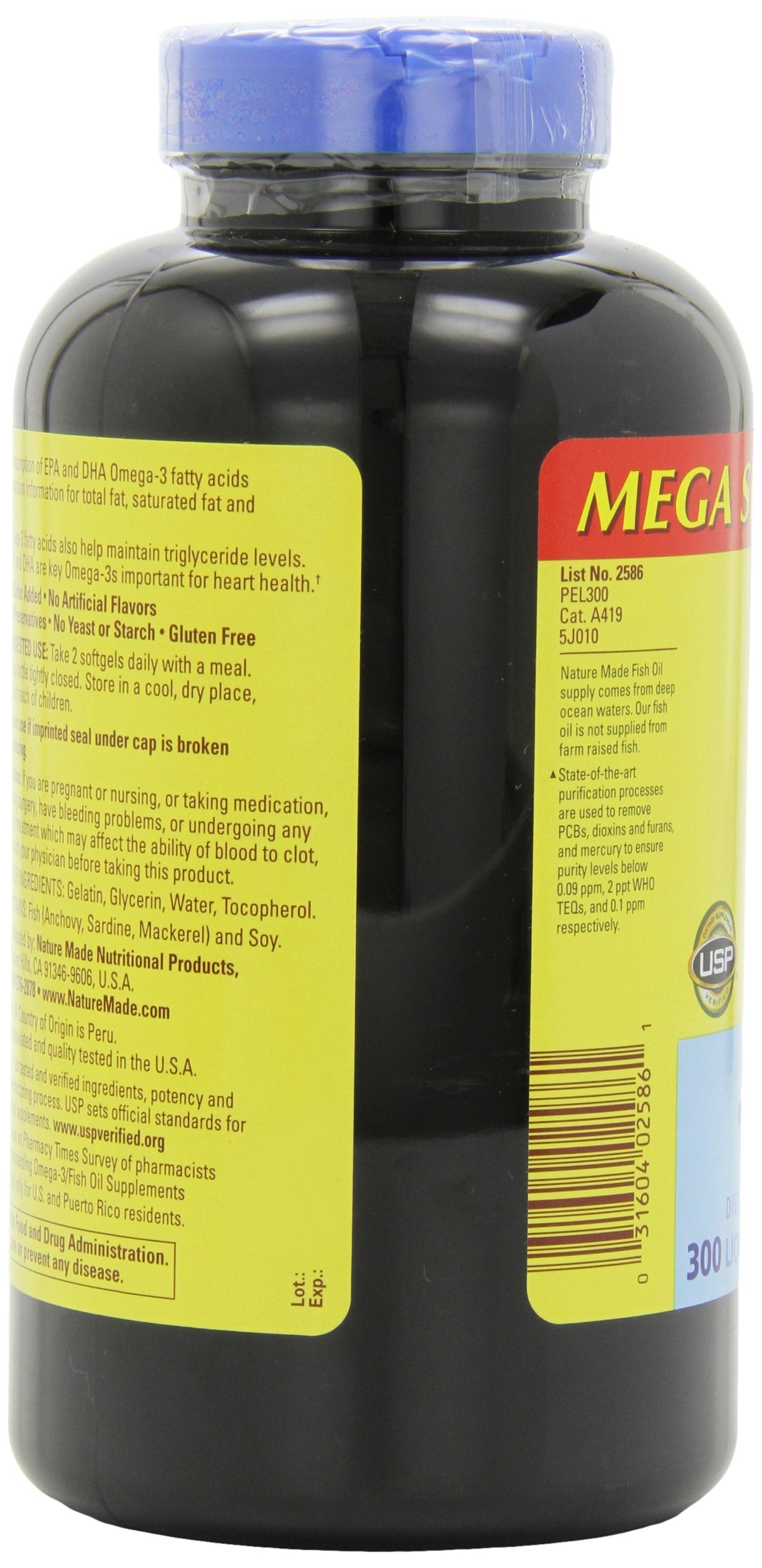 Nature Made Fish Oil Softgels, 1200 mg, Omega-3 360 mg, 300 Softgels