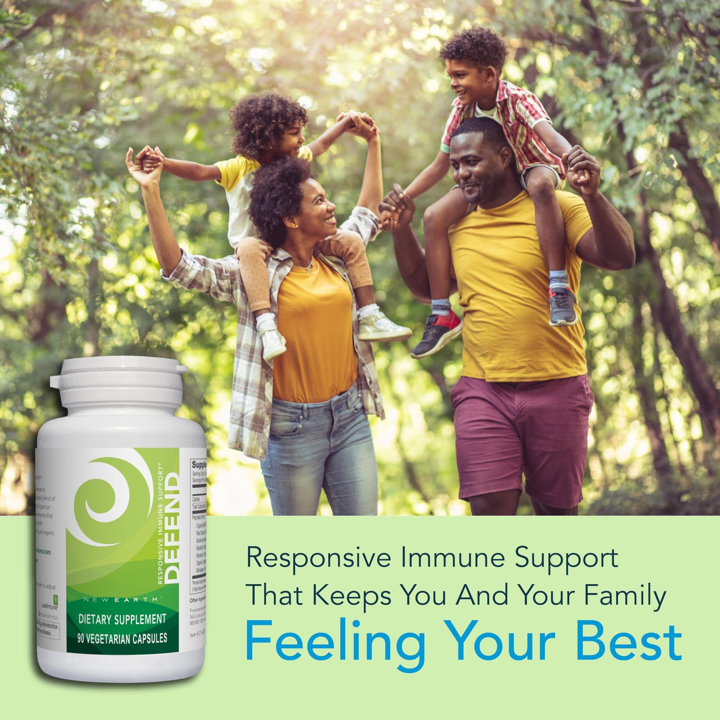 New Earth Defend Immune Support Mushroom Supplement Capsules, 90