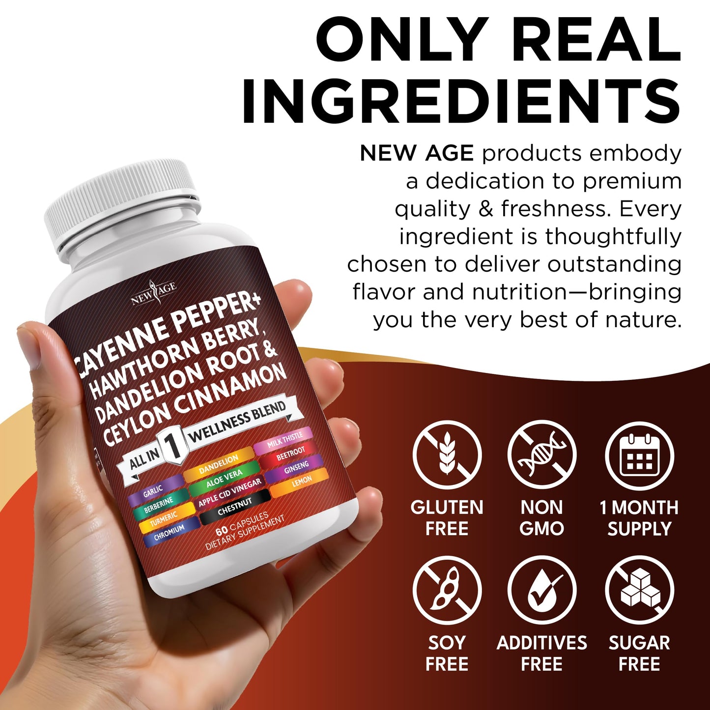 New Age Cayenne Pepper Capsules 60 Count