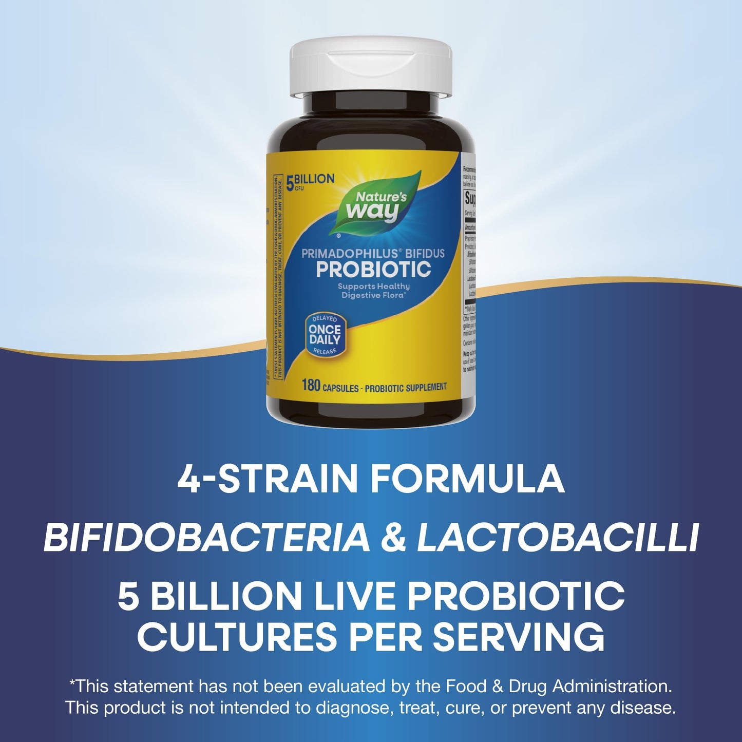 Nature's Way Primadophilus Bifidus 5 Billion Capsules 180 Count