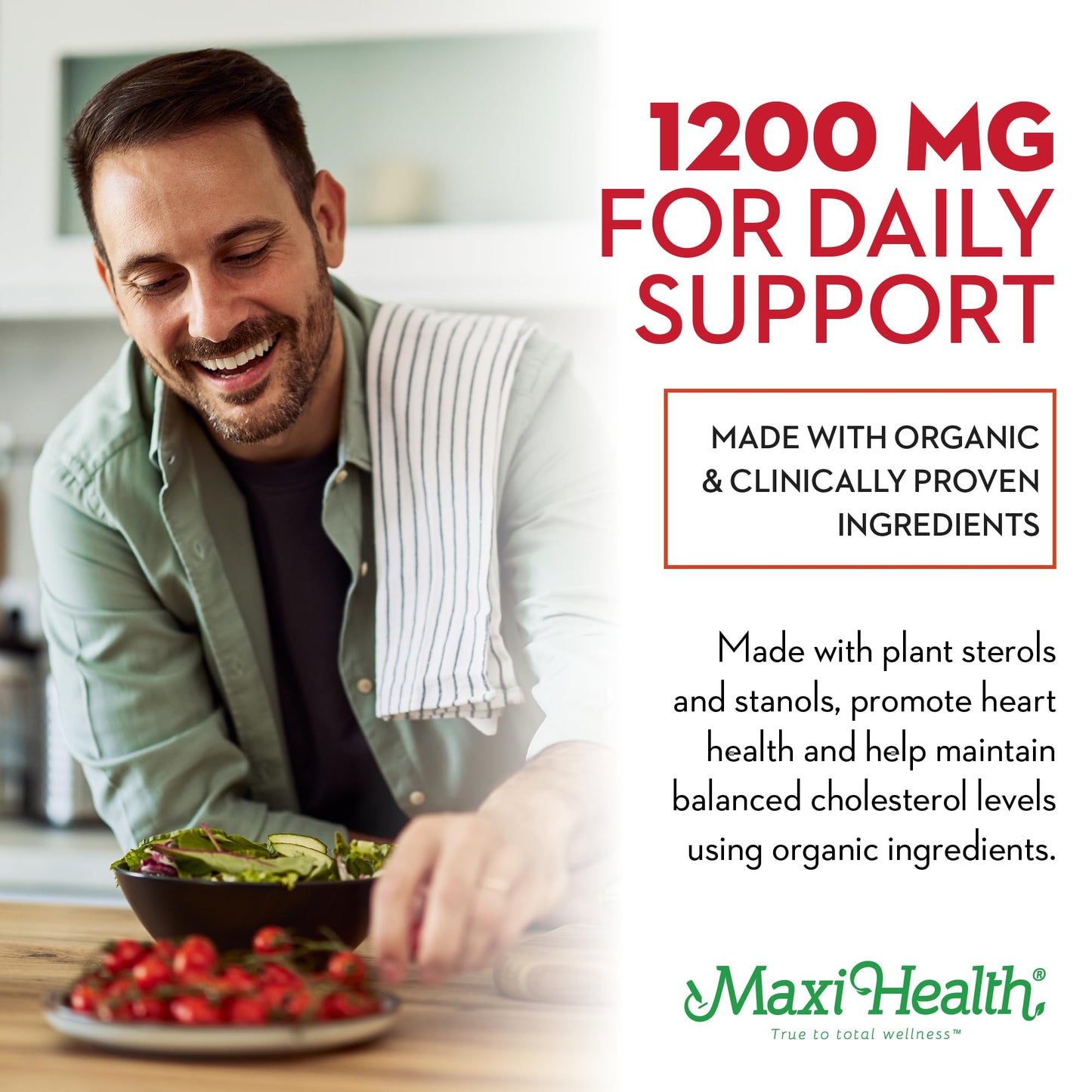 Maxi Health Cholesterol Gummies for Adults – 1200mg Plant Sterols and Stanols Supplements – Kosher and Gluten Free Healthy Cholesterol Supplements – Orange Flavor Gummies, 30 Count